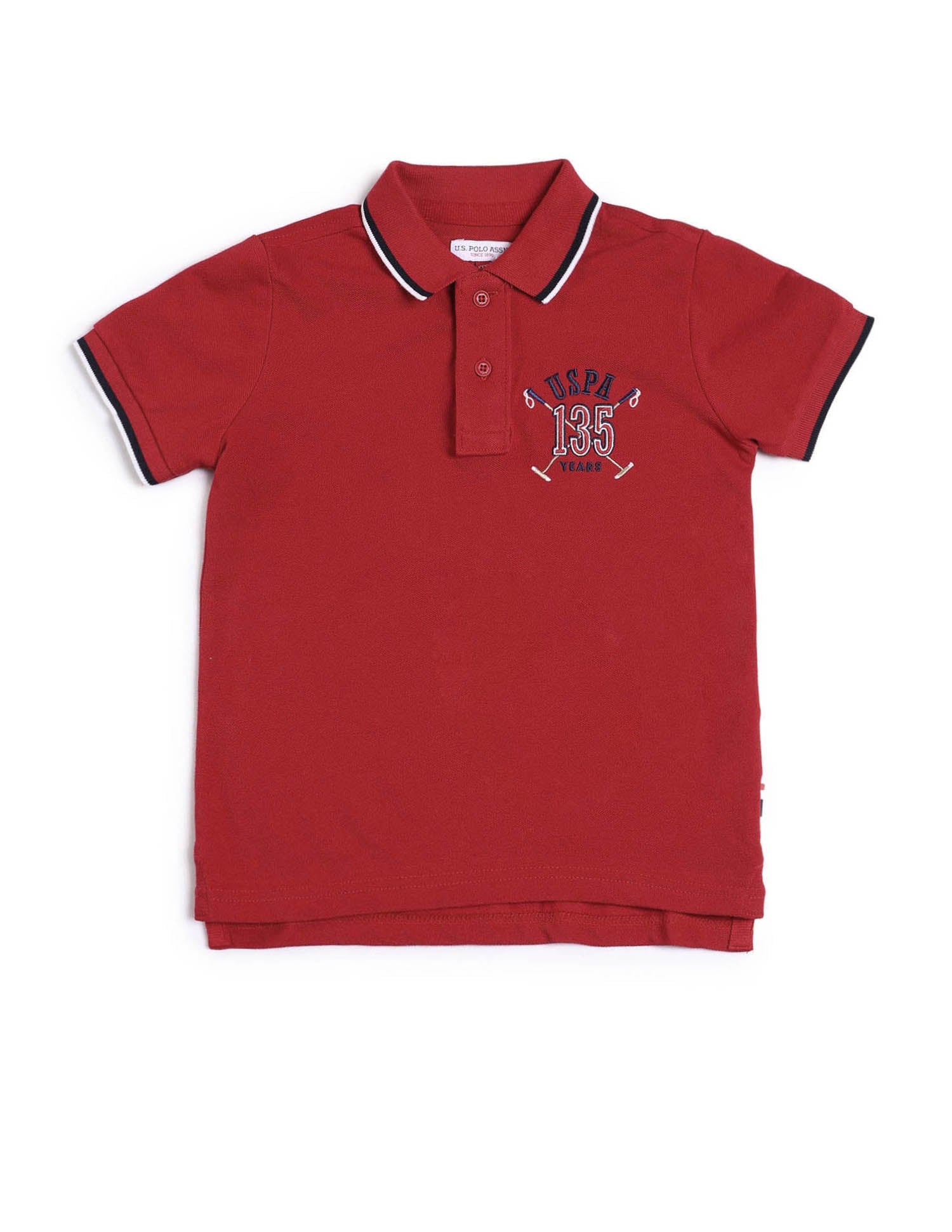 Boys Brand Printed Regular Fit Polo Shirt Medium Red - U.S. POLO ASSN. | Large