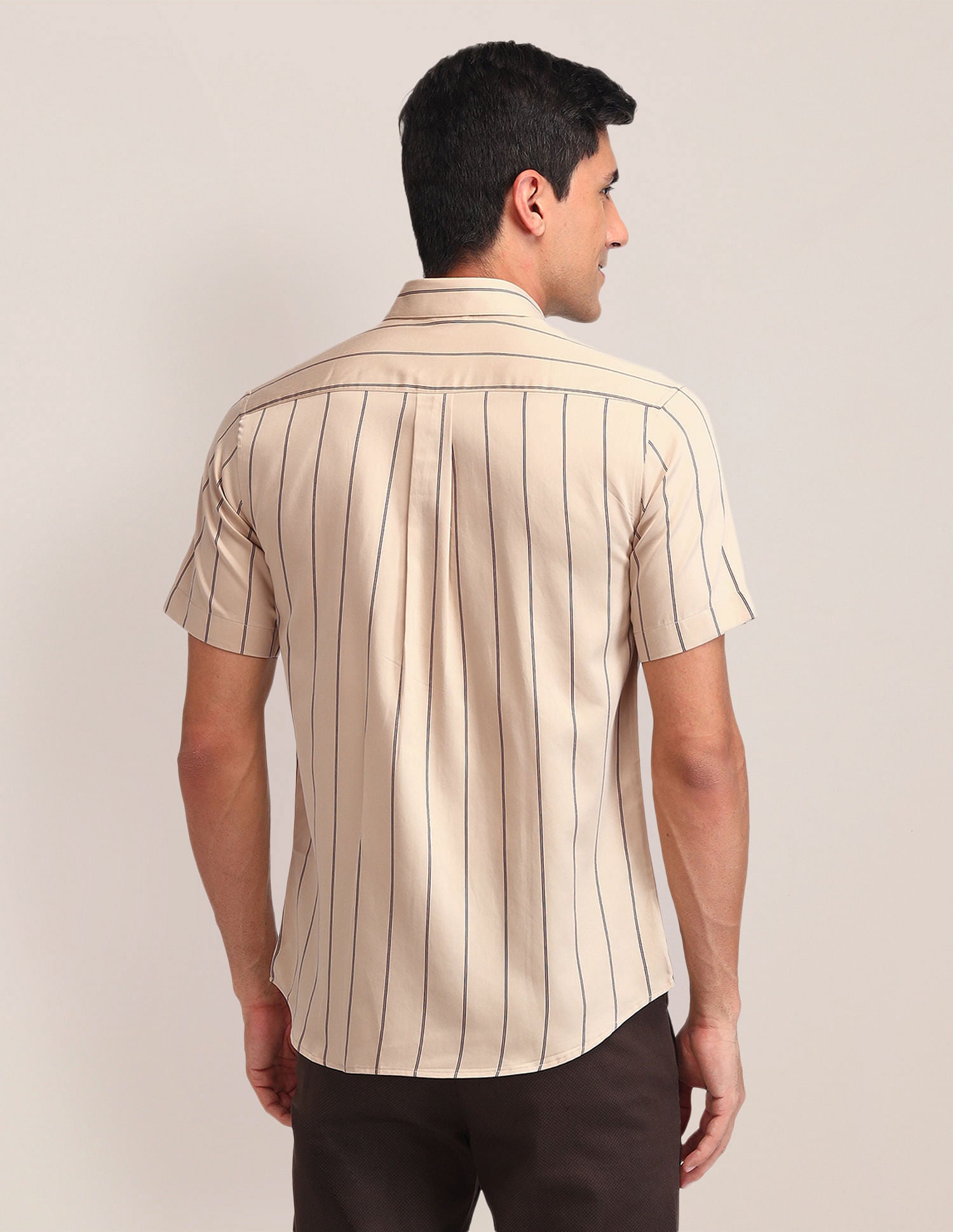Tailored Fit Satin Shirt Khaki - U.S. Polo Assn. India | Large