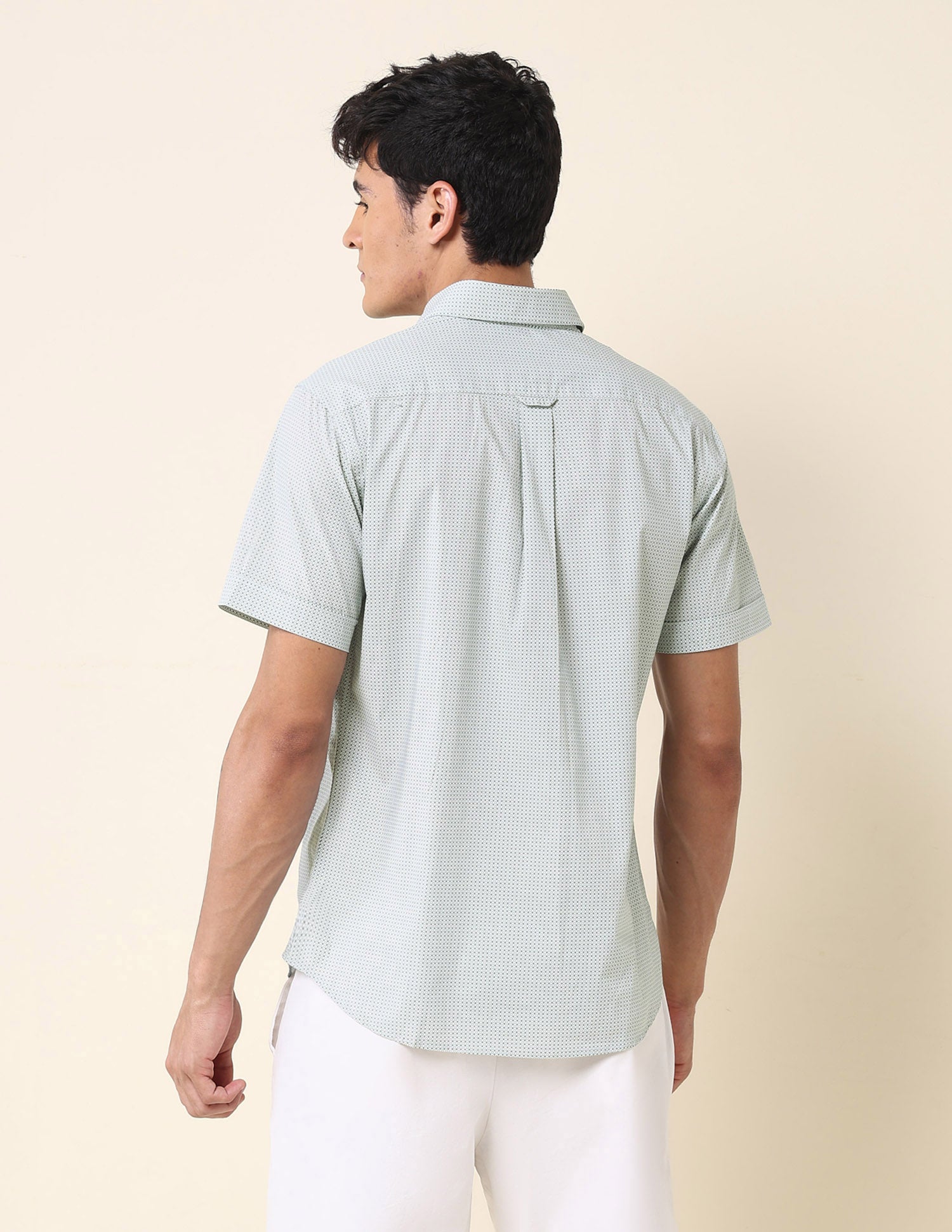 Tailored Fit Geometric Printed Shirt Green - U.S. Polo Assn. India | Large