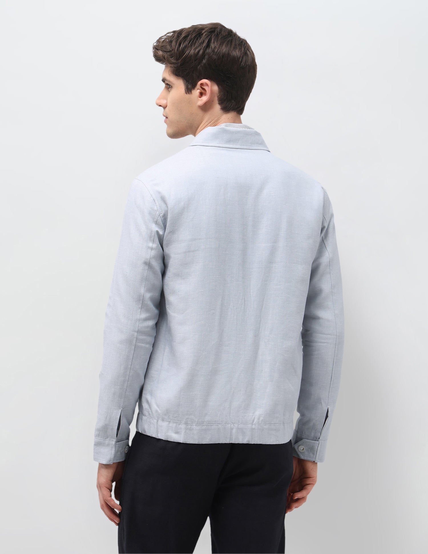 Regular Fit Solid Jacket Light Grey - U.S. Polo Assn. India | Large