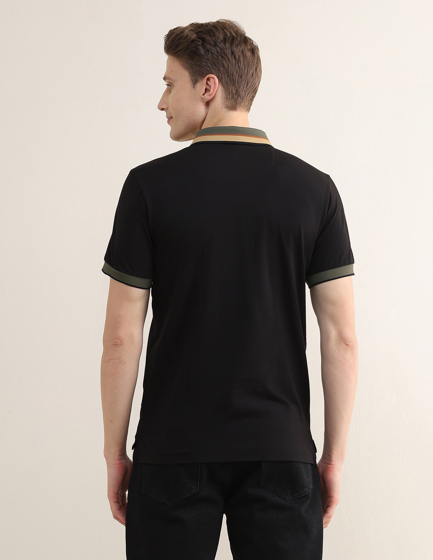 Solid Slim Fit Polo Shirt Black - U.S. Polo Assn. India | Large