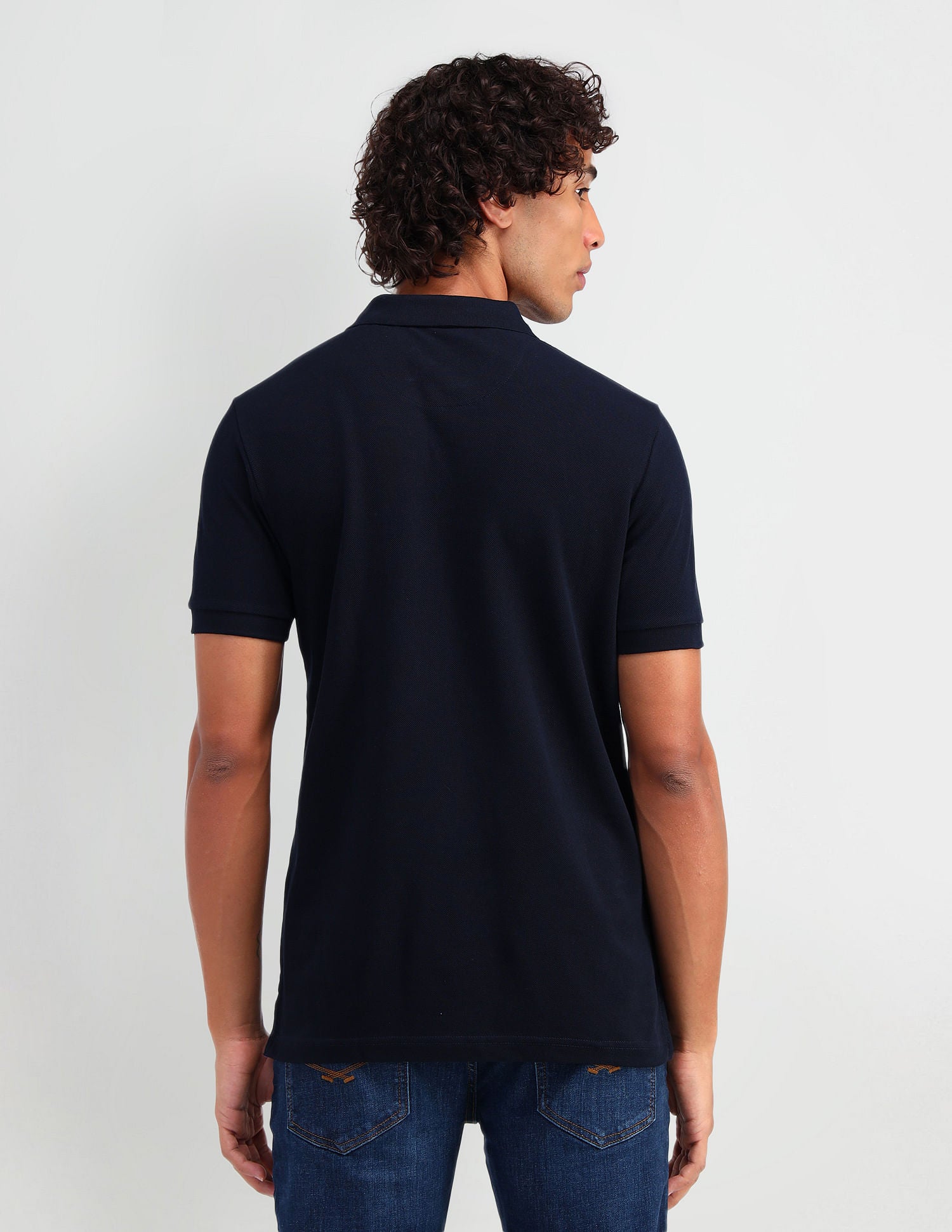 Muscle Fit Pure Cotton Polo Shirt Navy - U.S. Polo Assn. India | Large