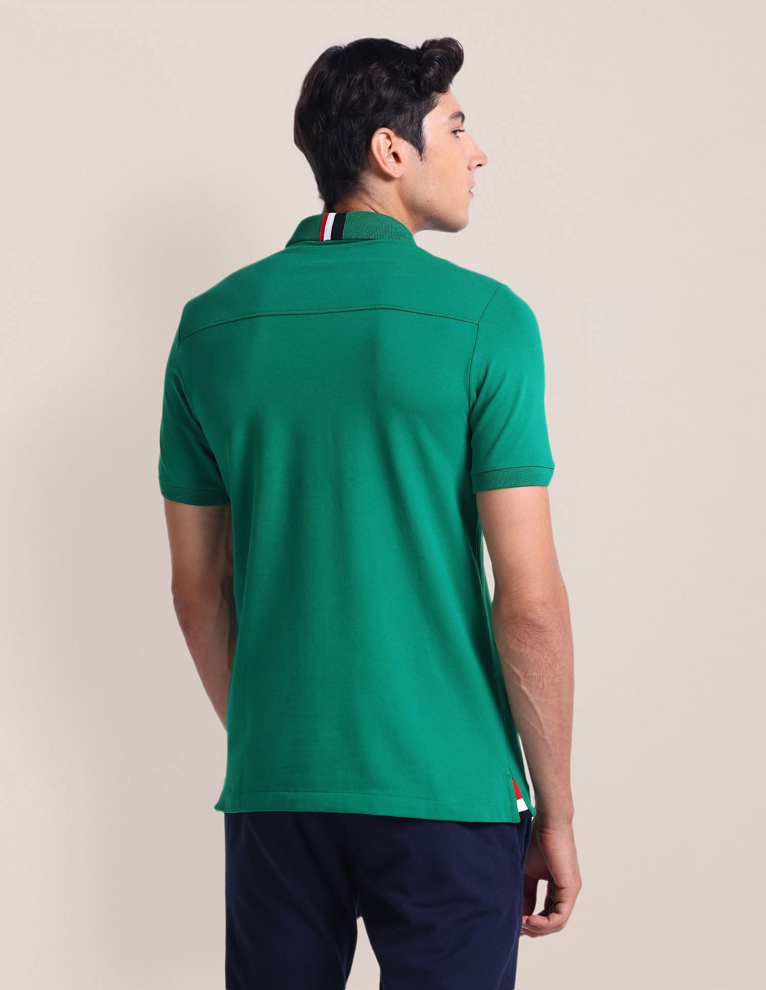 Solid Slim Fit Polo Shirt Dark Green - U.S. Polo Assn. India | Large