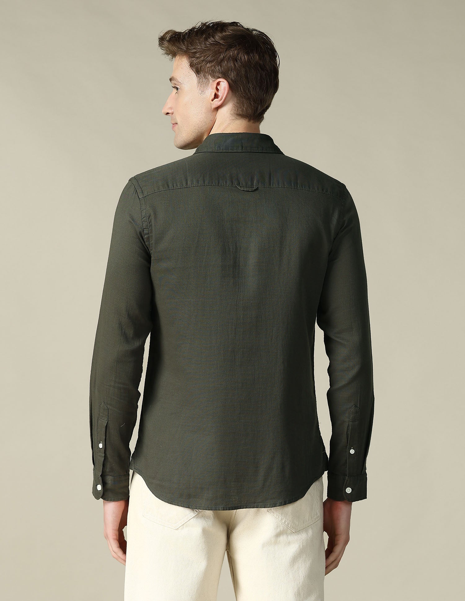 Dobby Regular Fit Shirt Olive - U.S. POLO ASSN. | Large