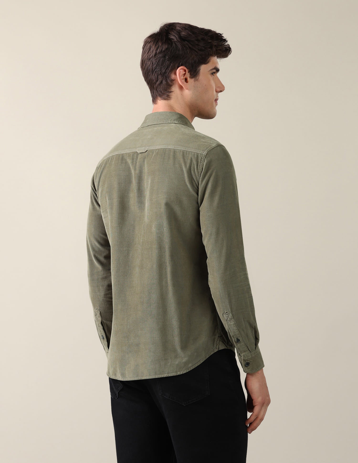 Corduroy Regular Fit Shirt Green - U.S. Polo Assn. India | Large