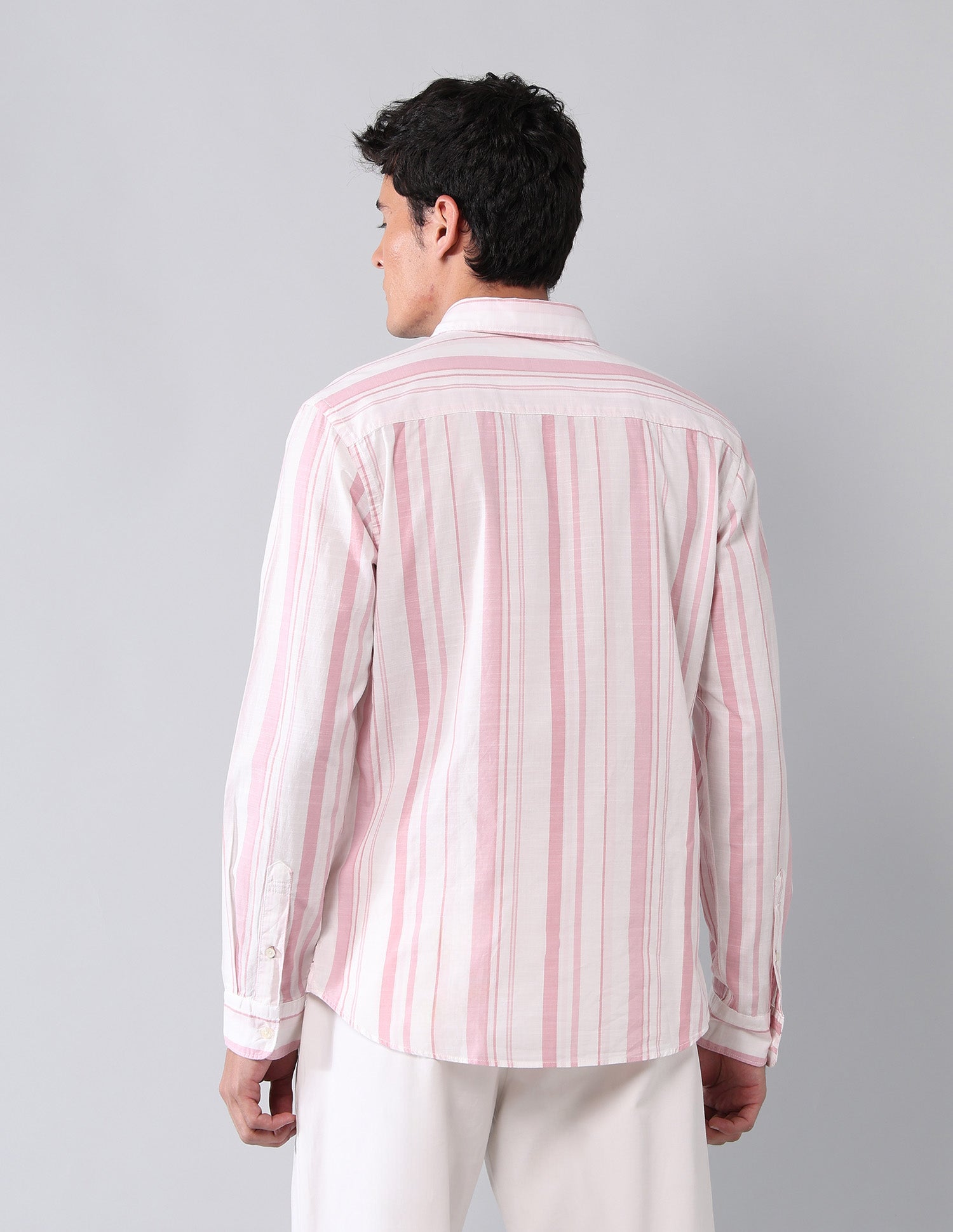 Vertical Striped Pure Cotton Shirt Pink - U.S. Polo Assn. India | Large