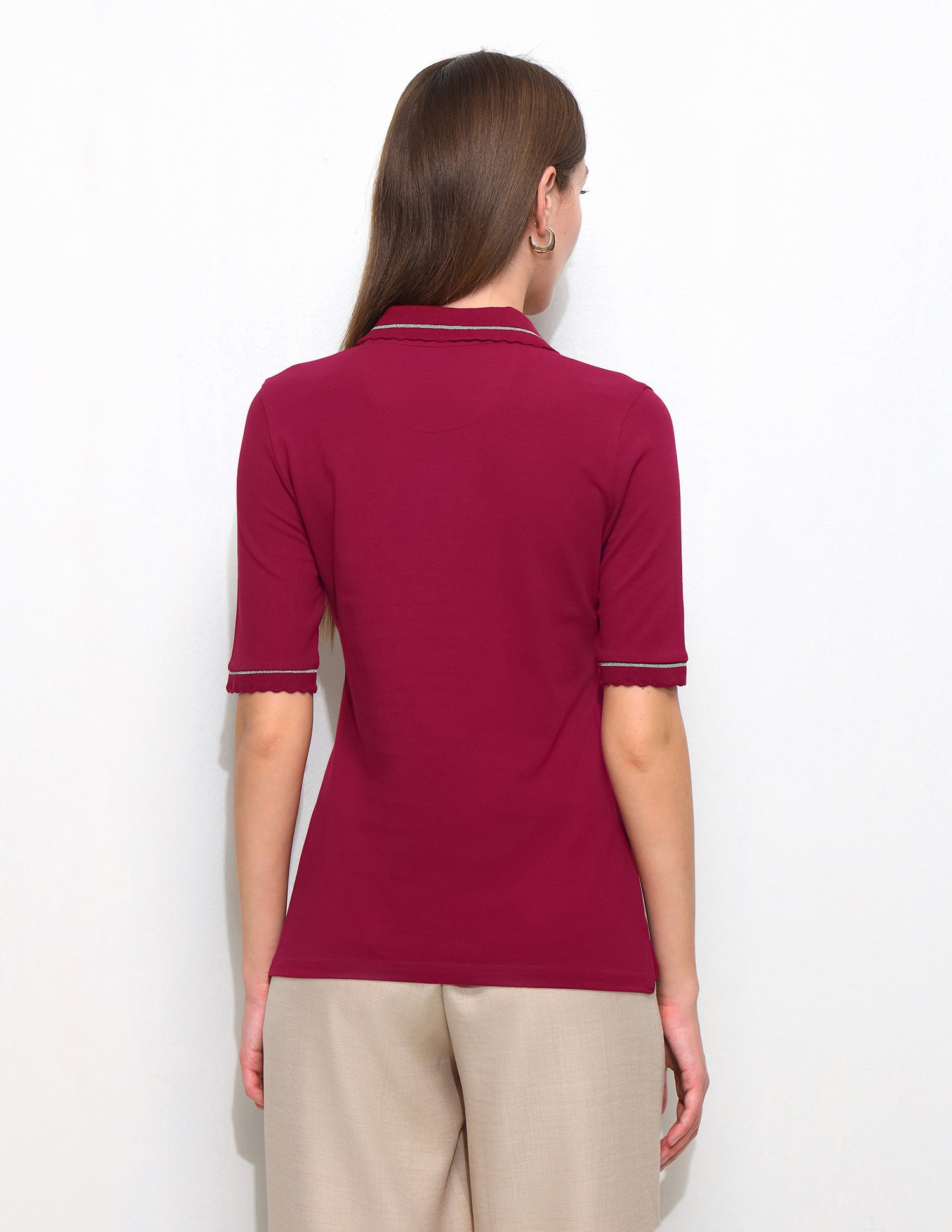 Solid Regular Fit Polo Shirt Dark Red - U.S. Polo Assn. India | Large