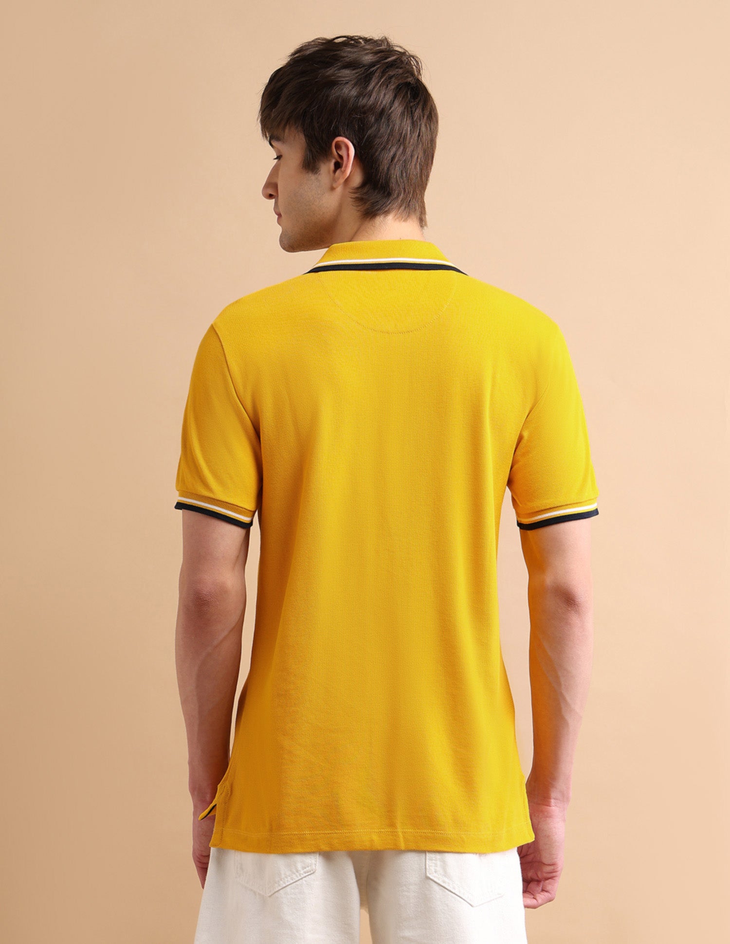 Tipped Zipper Polo Shirt Yellow - U.S. POLO ASSN. | Large