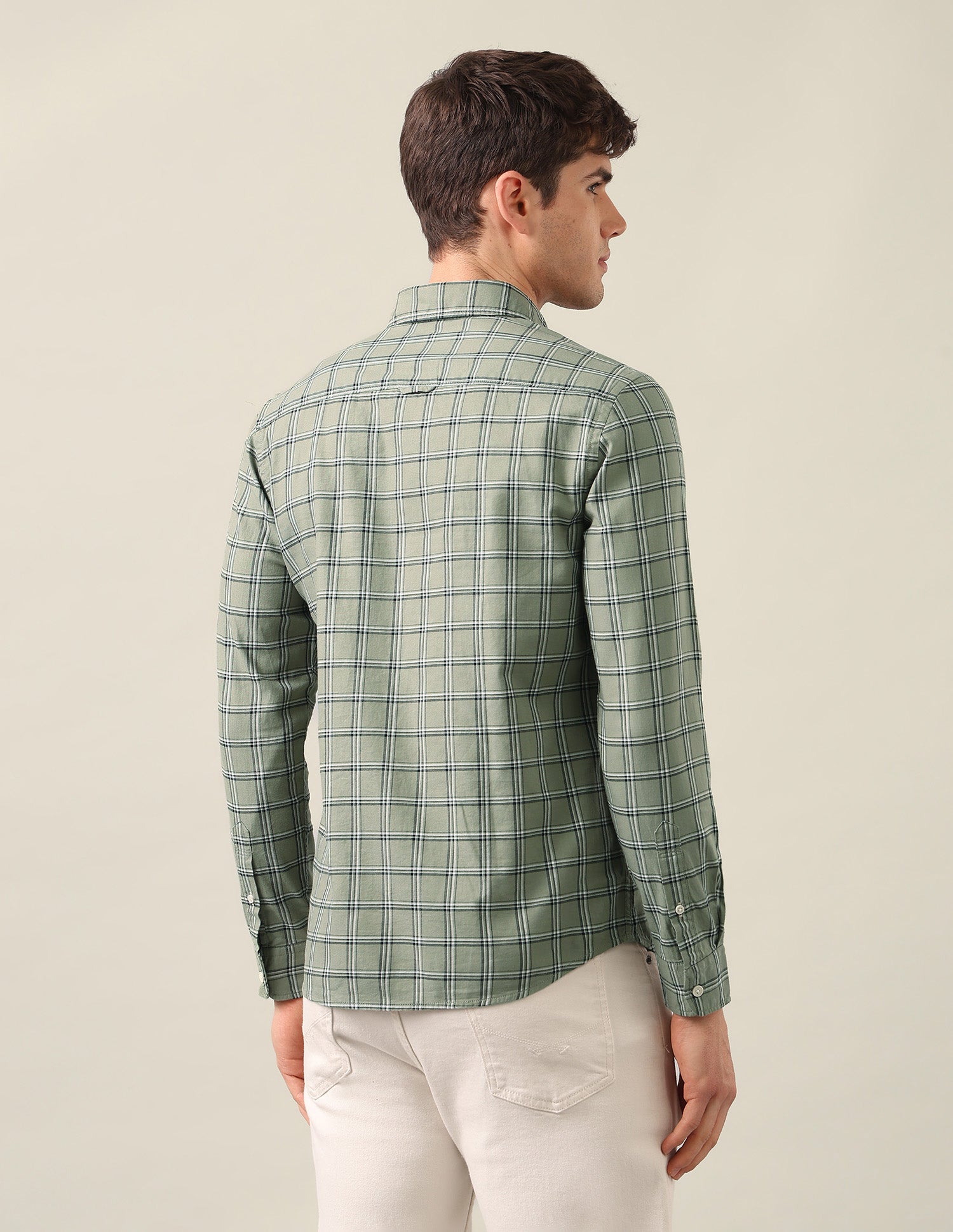 Grid Tattersall Checked Twill Shirt Olive - U.S. Polo Assn. India | Large