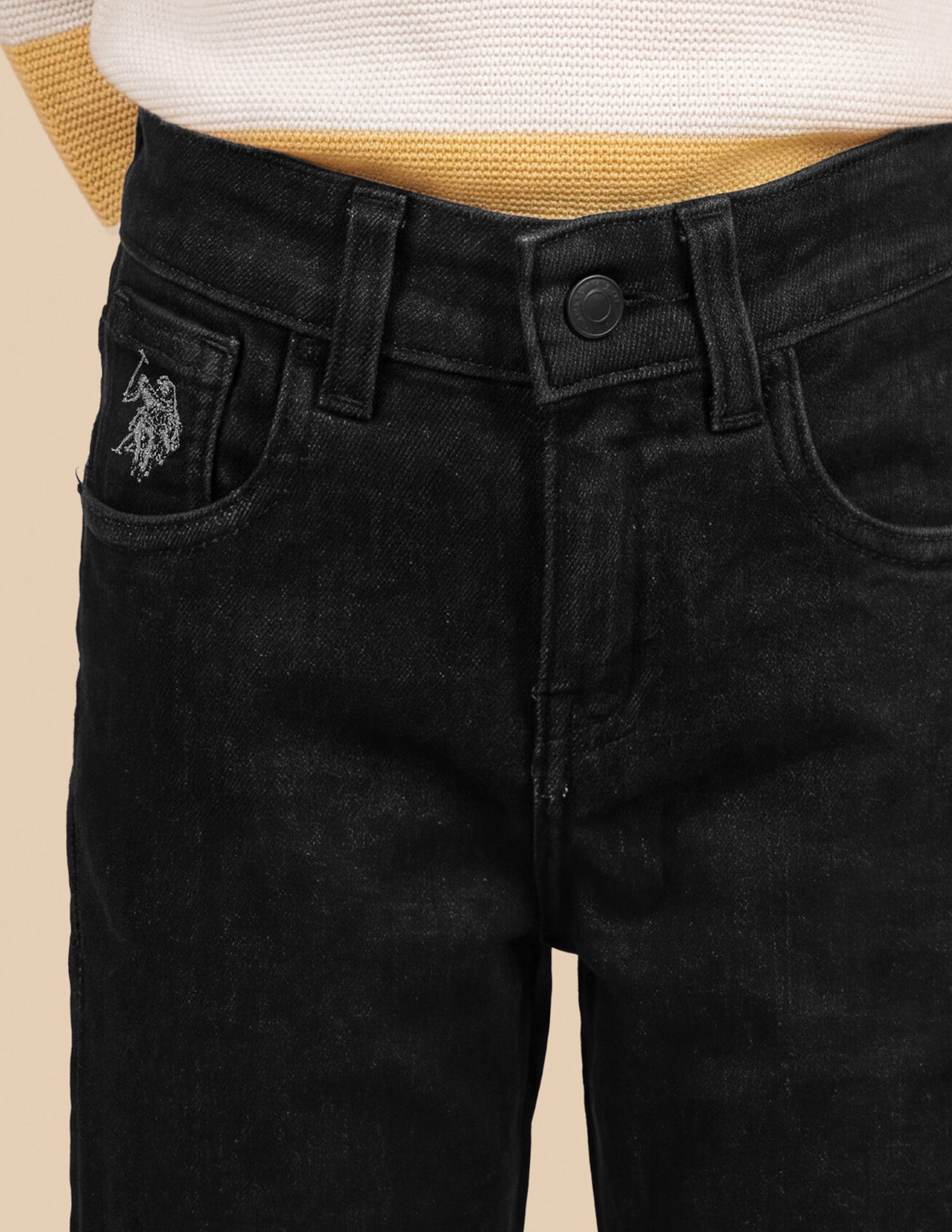 Connor Bootcut Fit Black Jeans Black - U.S. Polo Assn. India | Large