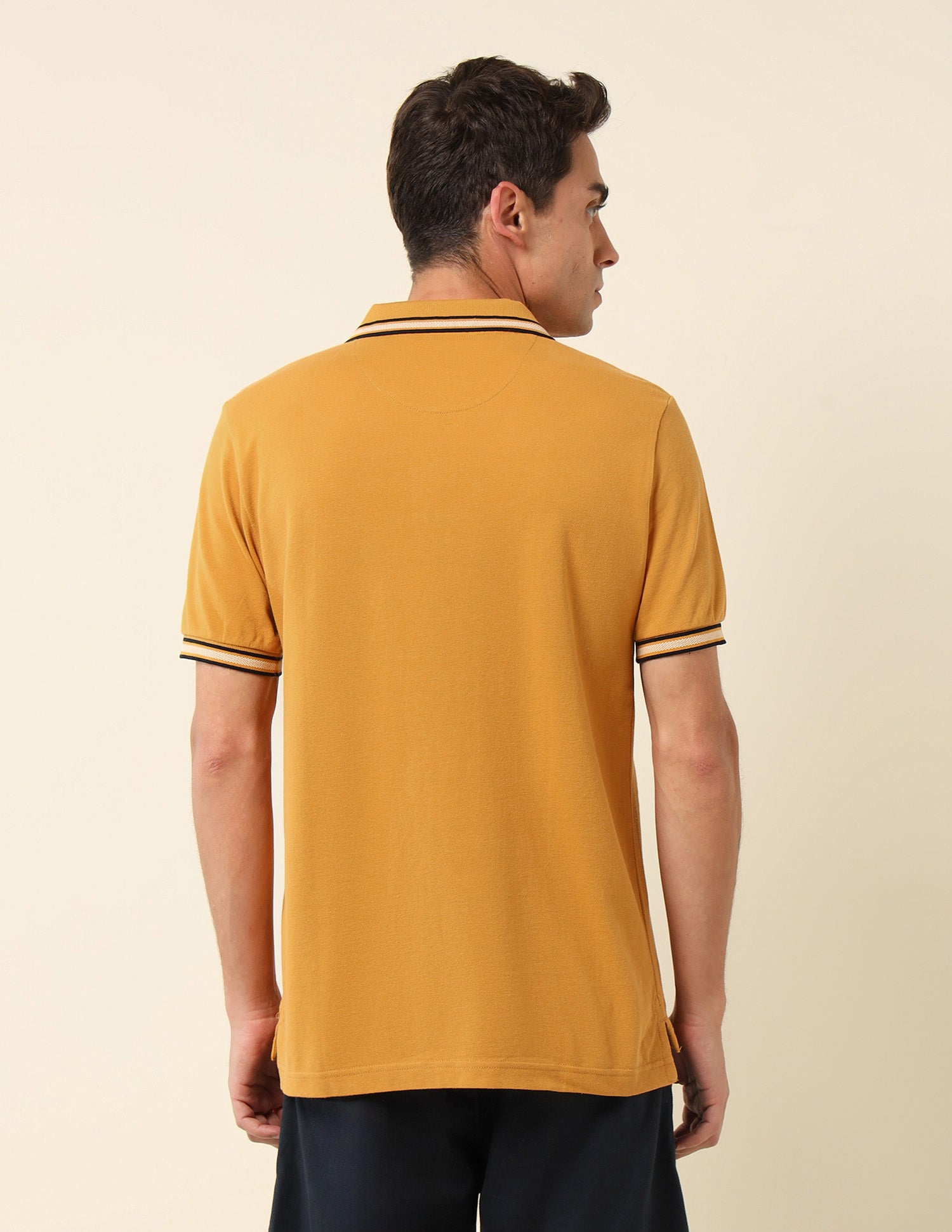 Pure Cotton Slim Fit Polo Shirt Mustard - U.S. Polo Assn. India | Large