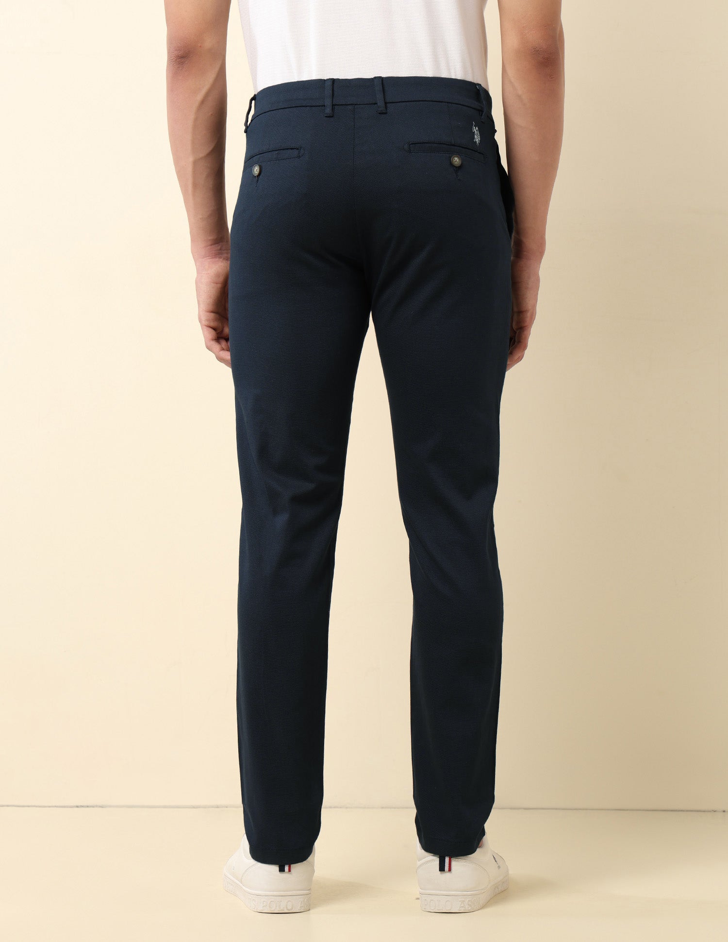 Slim Fit Dobby Trousers Navy - U.S. Polo Assn. India | Large