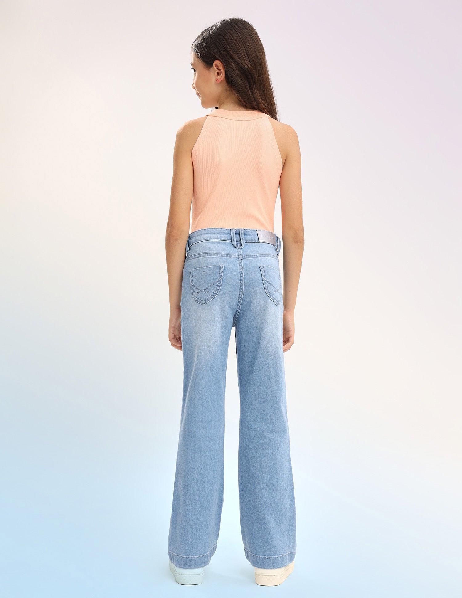 Girls Bootcut Fit Blue Jeans Light Blue - U.S. POLO ASSN. | Large