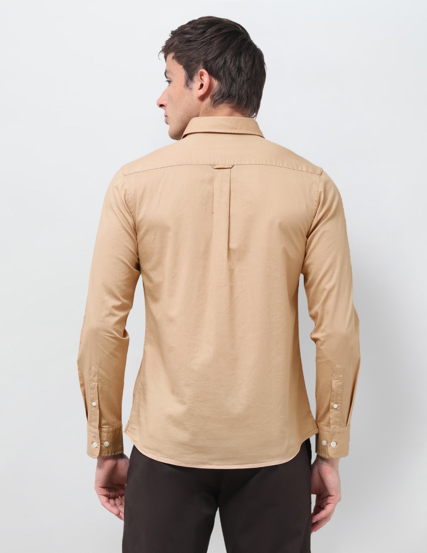 Tailored Fit Twill Shirt Khaki - U.S. Polo Assn. India | Large