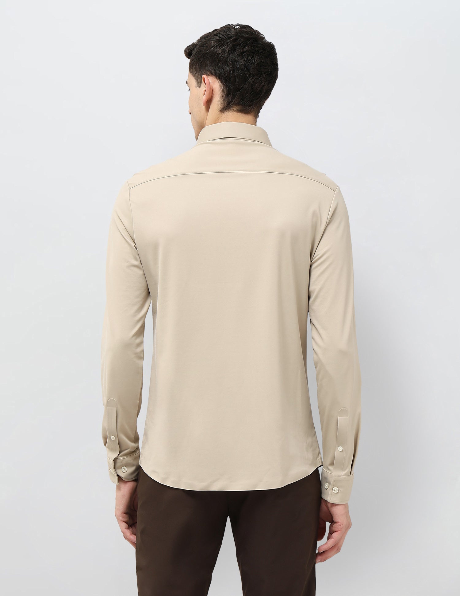 Solid Tailored Fit Shirt Beige - U.S. POLO ASSN. | Large