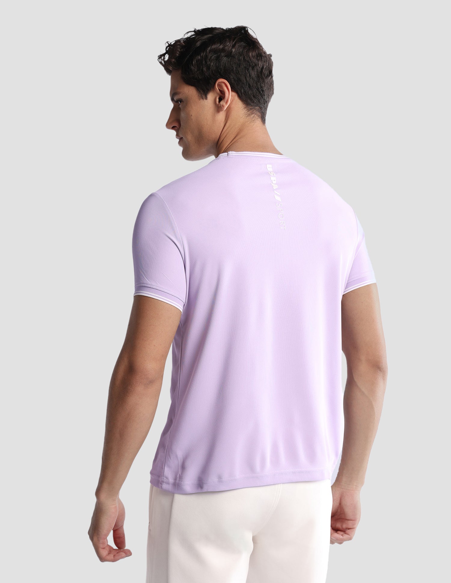 Solid Regular Fit Active T-Shirt Purple - U.S. Polo Assn. India | Large