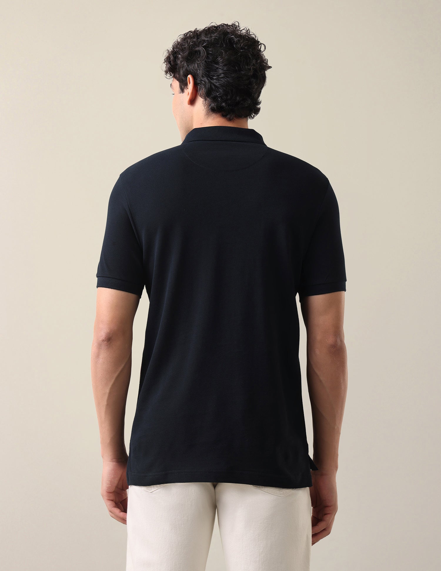 Graphic Brand Printed Slim Fit Polo Shirt Navy - U.S. Polo Assn. India | Large