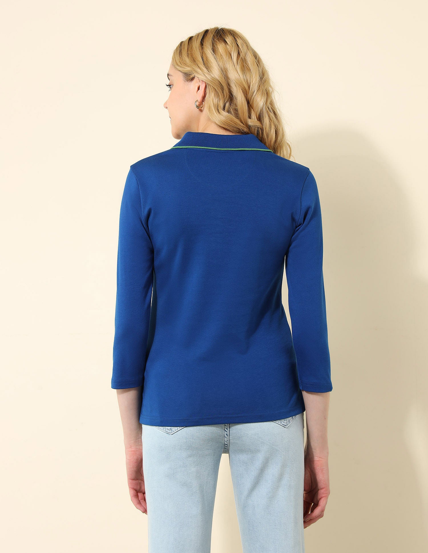 Tipped Collar Regular Fit Polo Shirt Blue - U.S. Polo Assn. India | Large