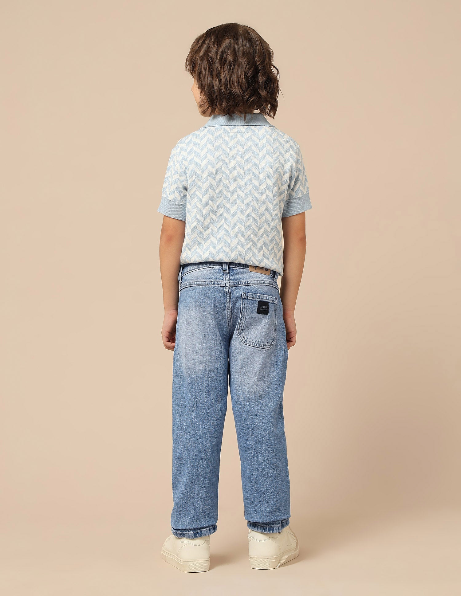 Boys Stone Washed Relaxed Fit Jeans Light Blue - U.S. POLO ASSN. | Large