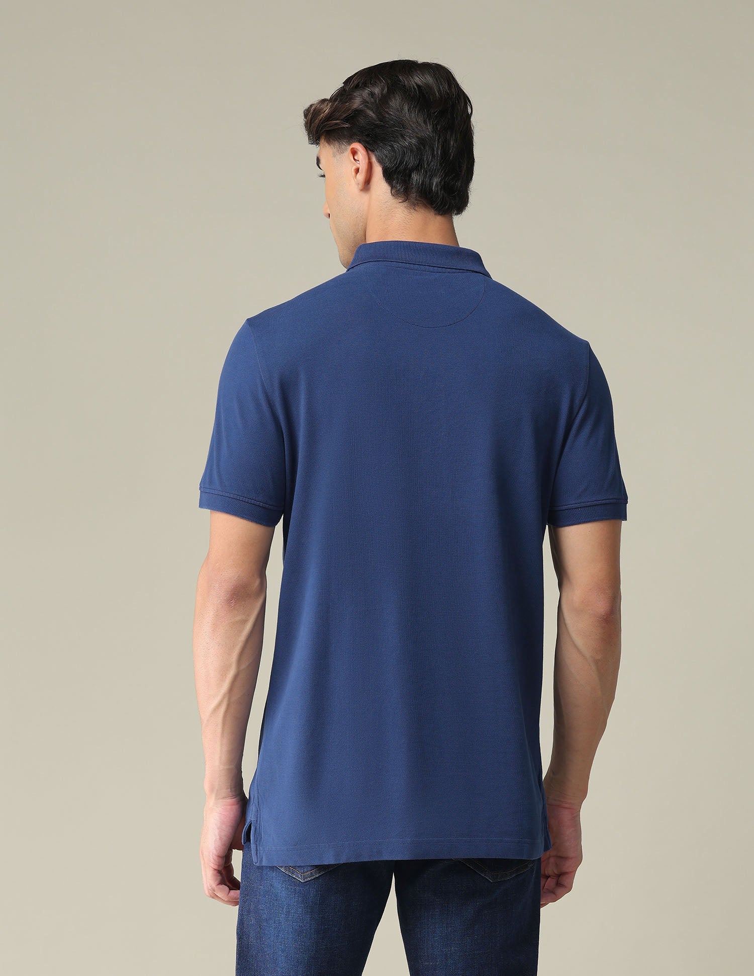 Solid Pure Cotton Polo Shirt Navy - U.S. POLO ASSN. | Large