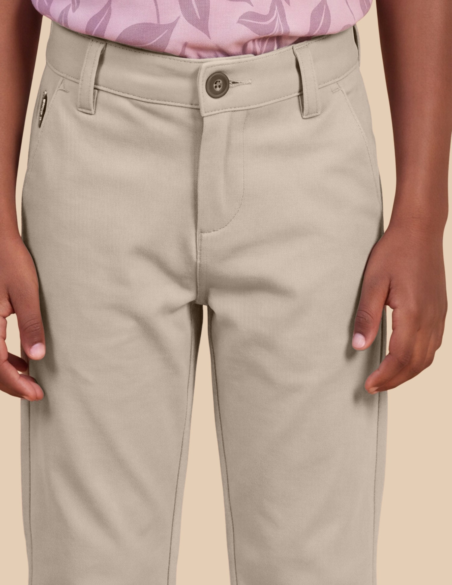 Solid Slim Fit Trousers Stone - U.S. Polo Assn. India | Large