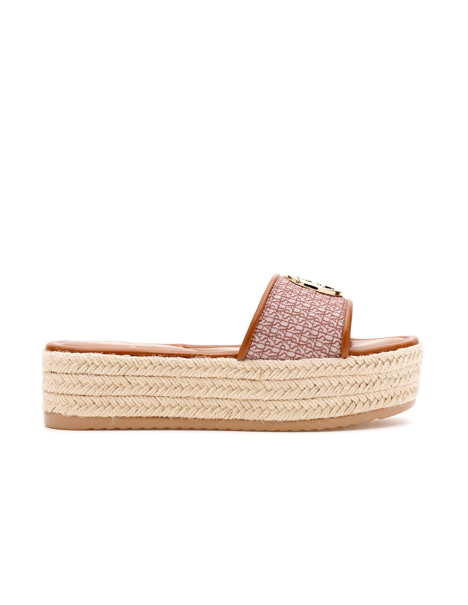 Cristina Tan Monogram Print Wedges Tan - U.S. Polo Assn. India | Large
