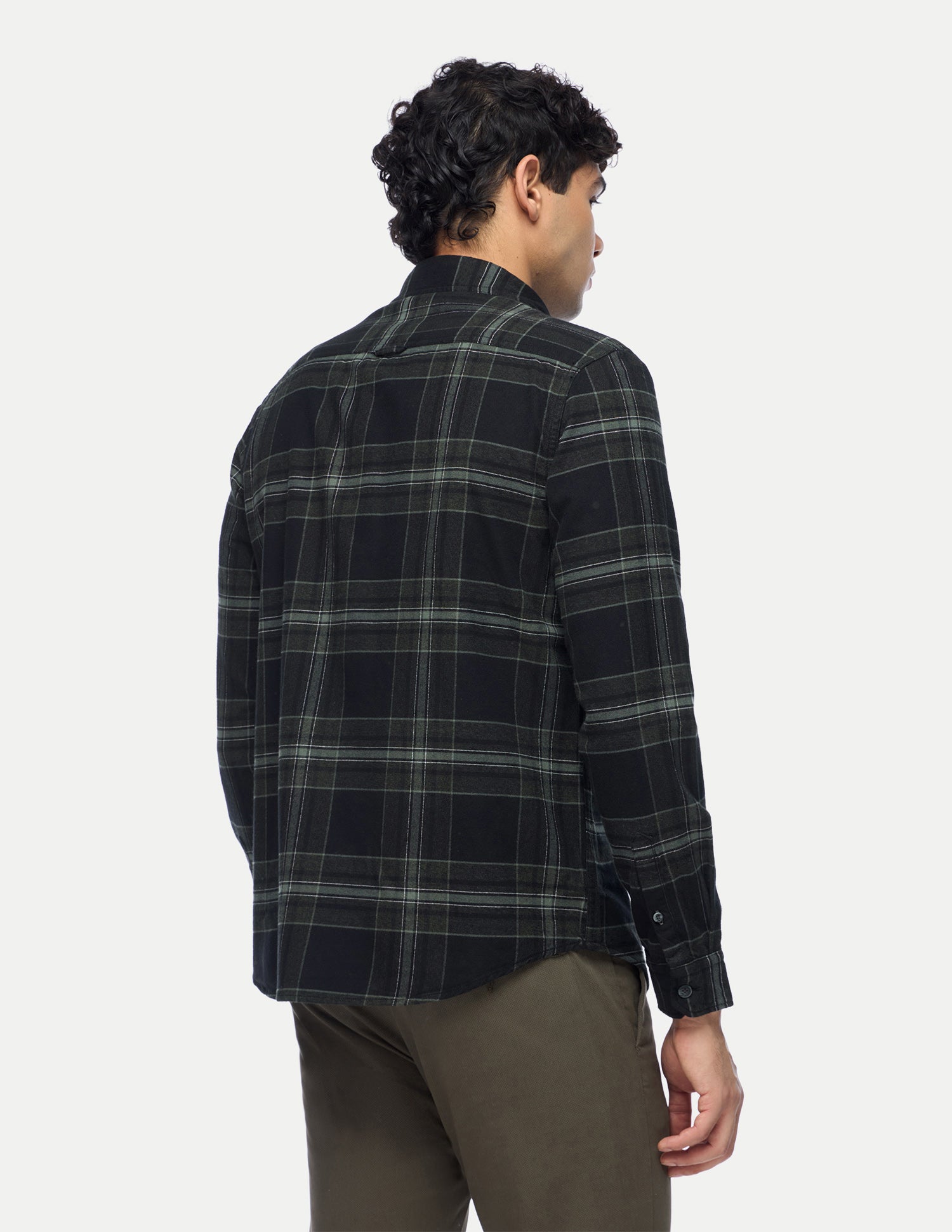Plaid Checked Twill Shirt Dark Green - U.S. Polo Assn. India | Large