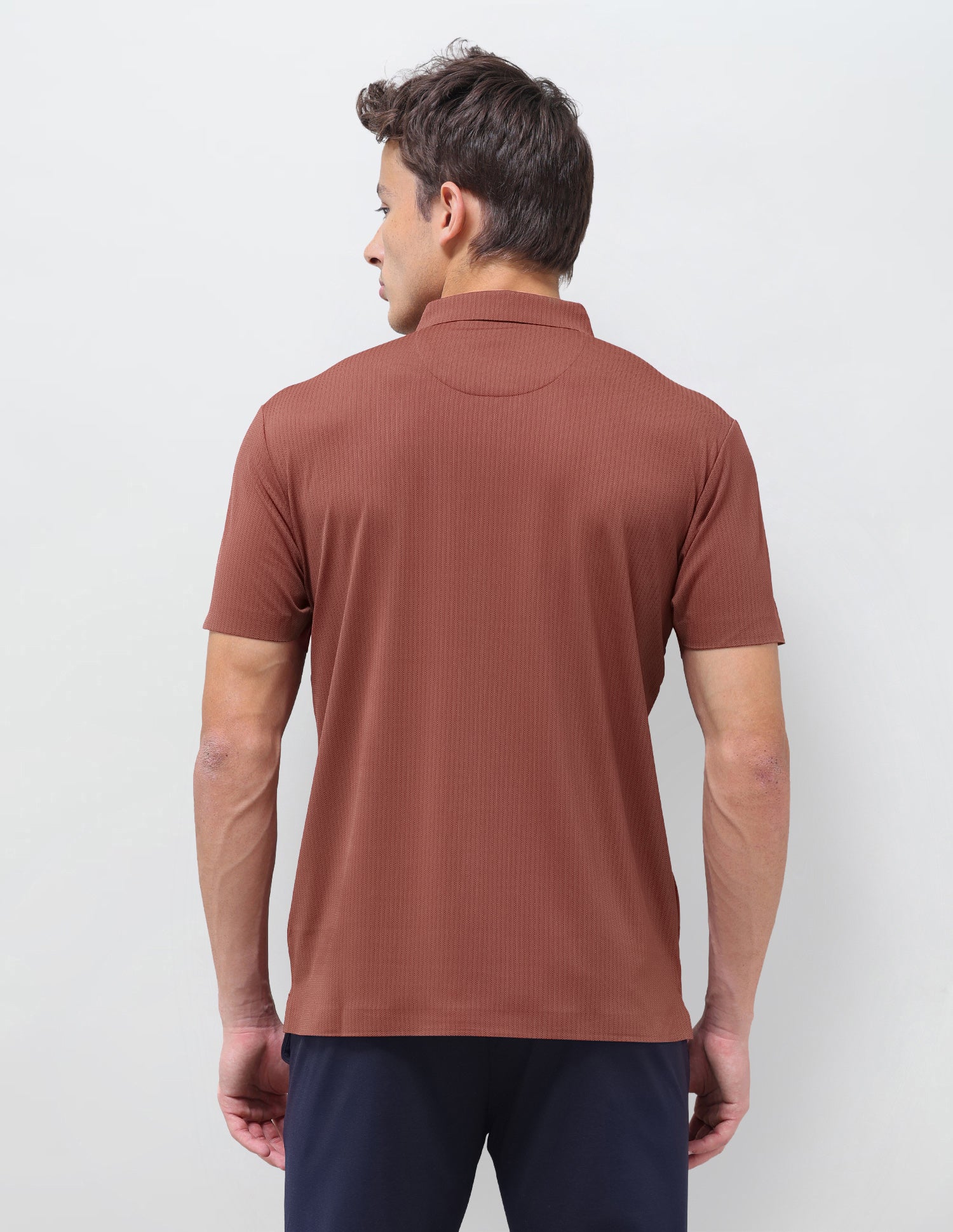 Jacquard Slim Fit Polo Shirt Rust - U.S. Polo Assn. India | Large