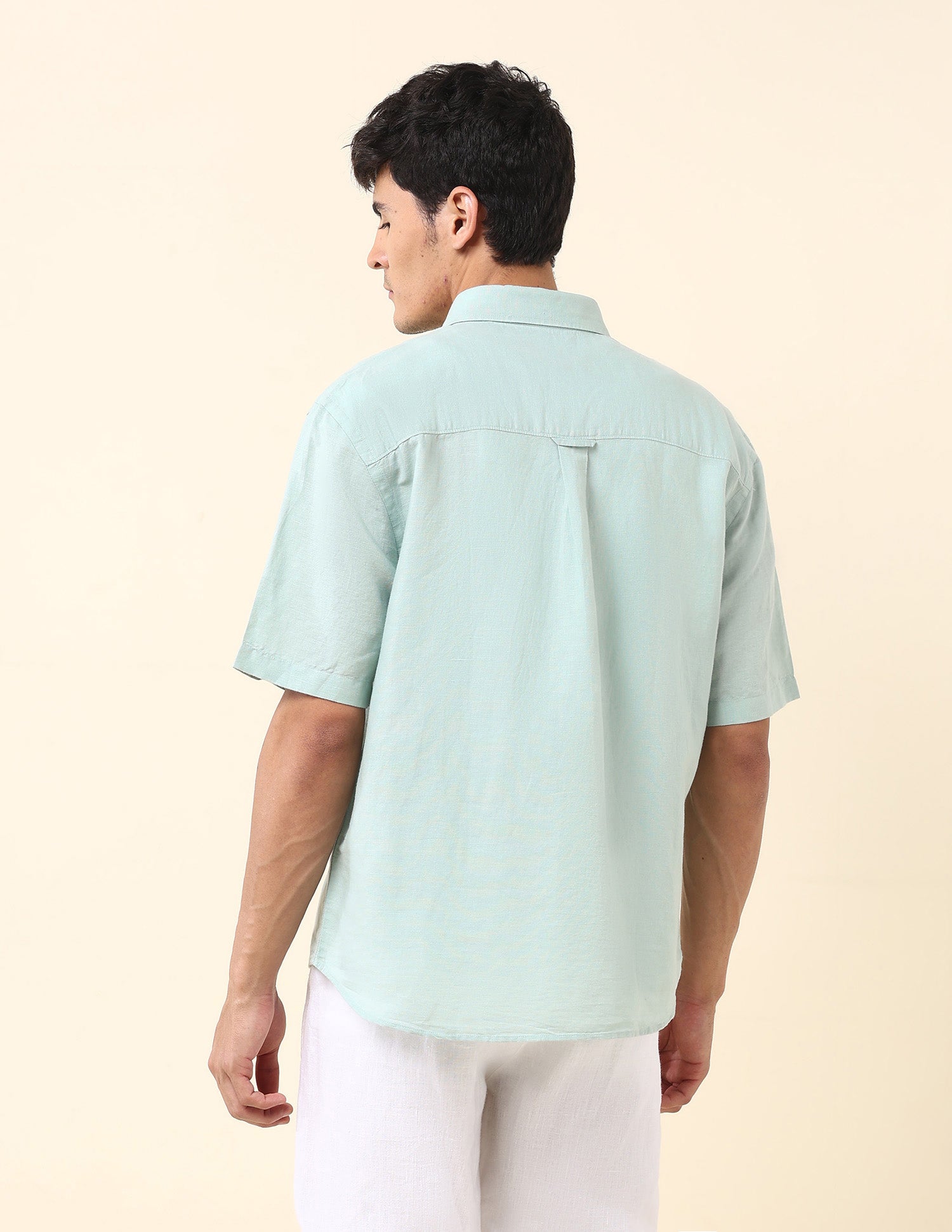 Solid Tailored Fit Amsler Shirt Light Green - U.S. Polo Assn. India | Large