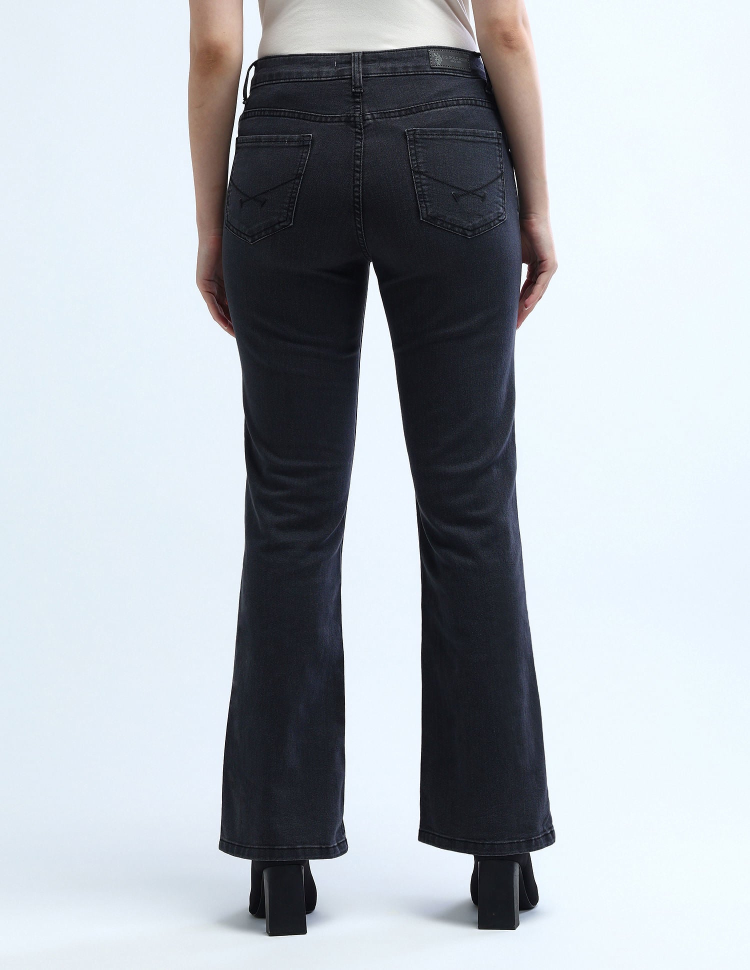 High Rise Regular Bootcut Jeans Dark Grey - U.S. POLO ASSN. | Large