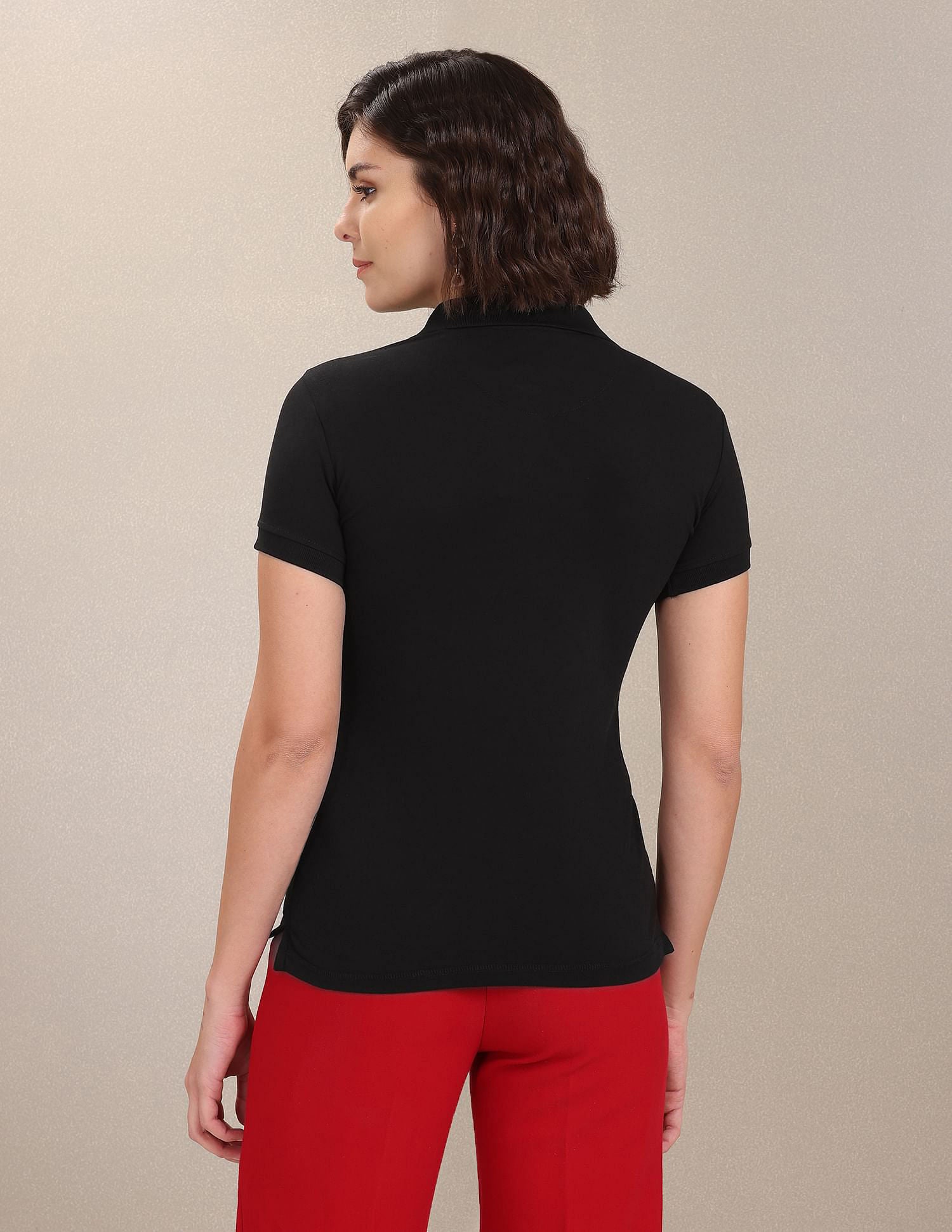 Solid Pique Polo Shirt Black - U.S. POLO ASSN. | Large