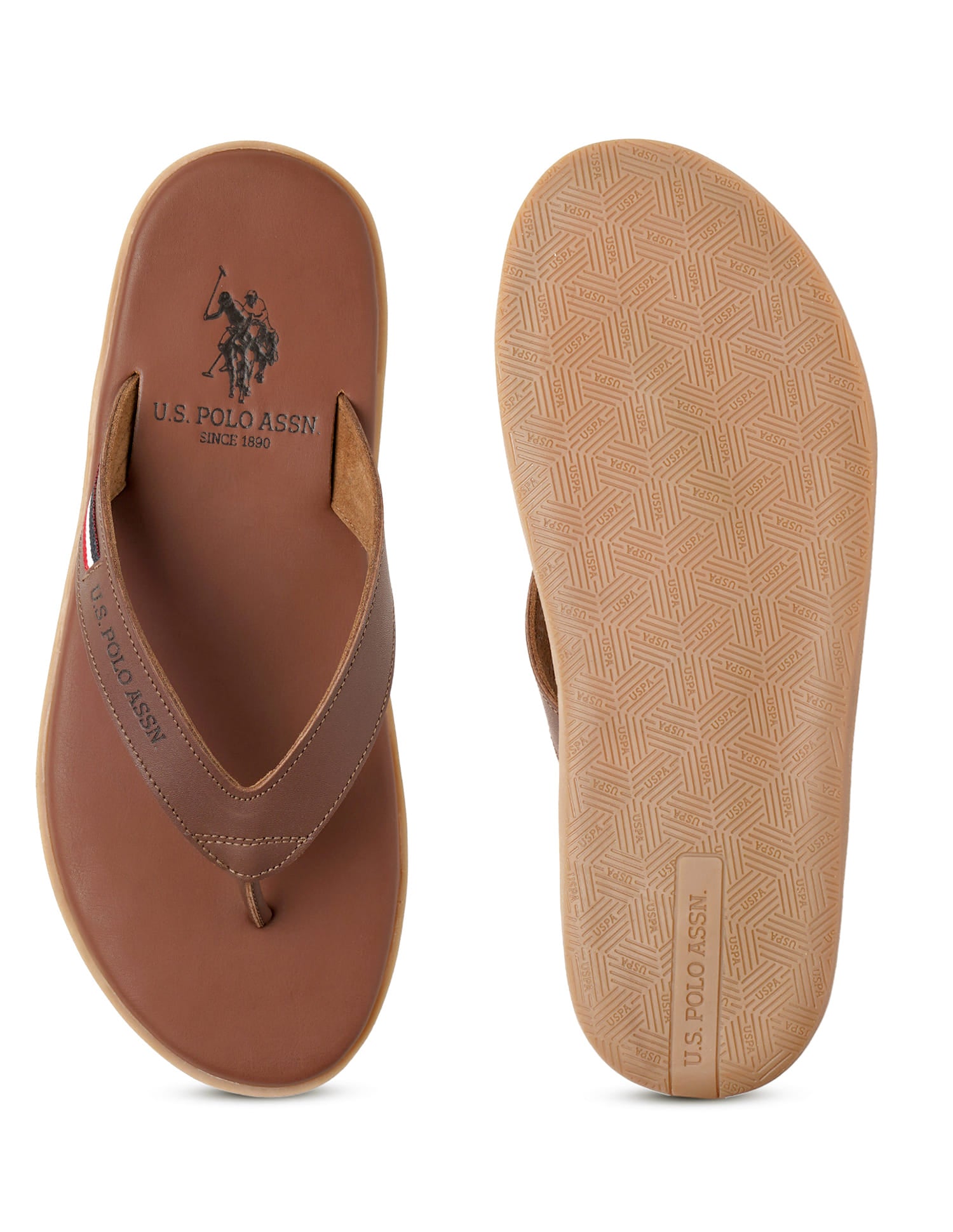 Men Aura 2.0 Flip Flops Brown - U.S. Polo Assn. India | Large