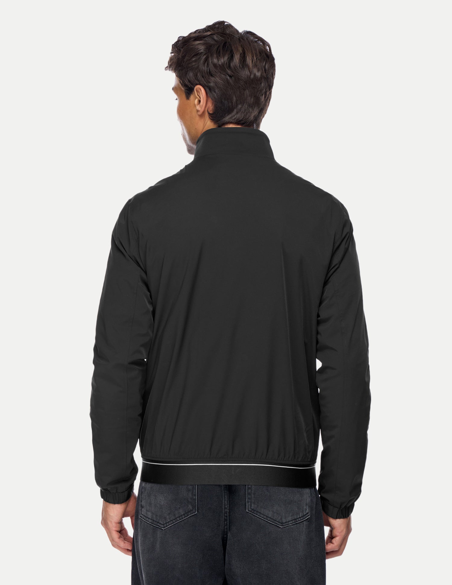 Solid Regular Fit Bomber Jacket Black - U.S. Polo Assn. India | Large