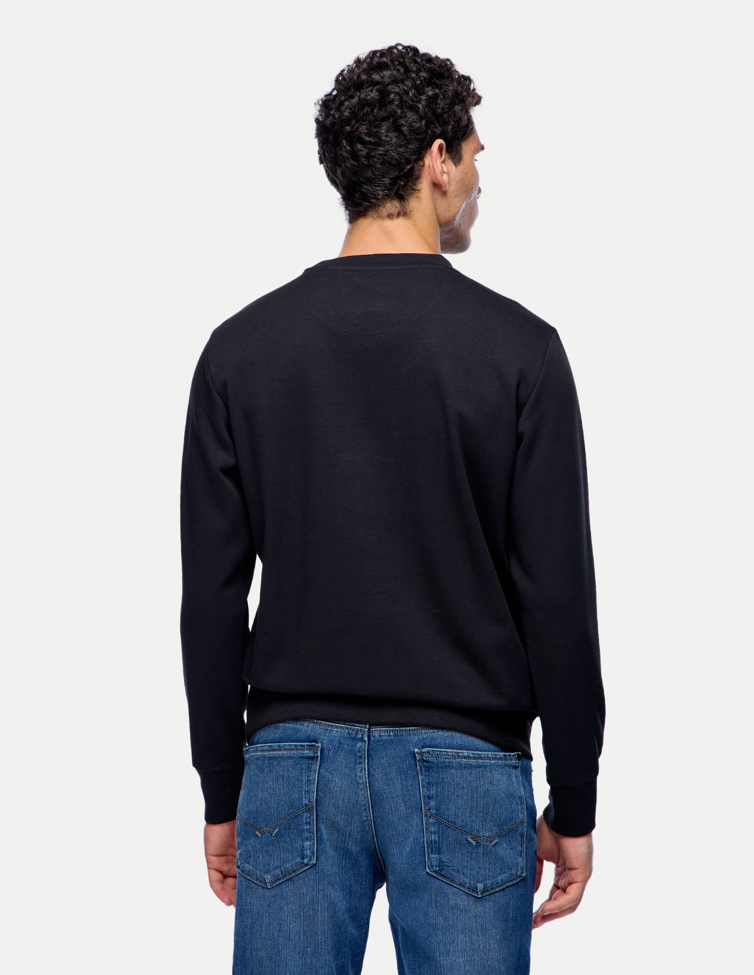 Brand Embossed Regular Fit Sweatshirt Black - U.S. Polo Assn. India | Large