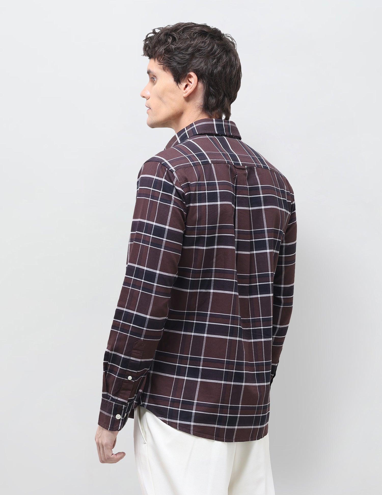 Oxford Grid Tattersall Checked Shirt Burgundy - U.S. Polo Assn. India | Large