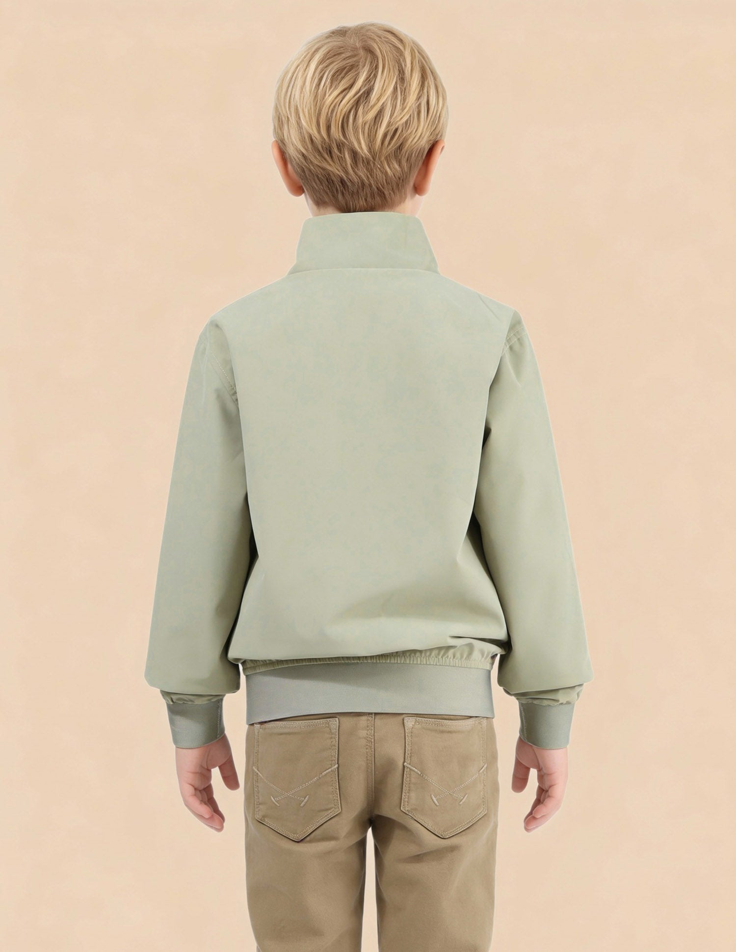 Boys Solid Regular Fit Casual Jacket Light Olive - U.S. Polo Assn. India | Large