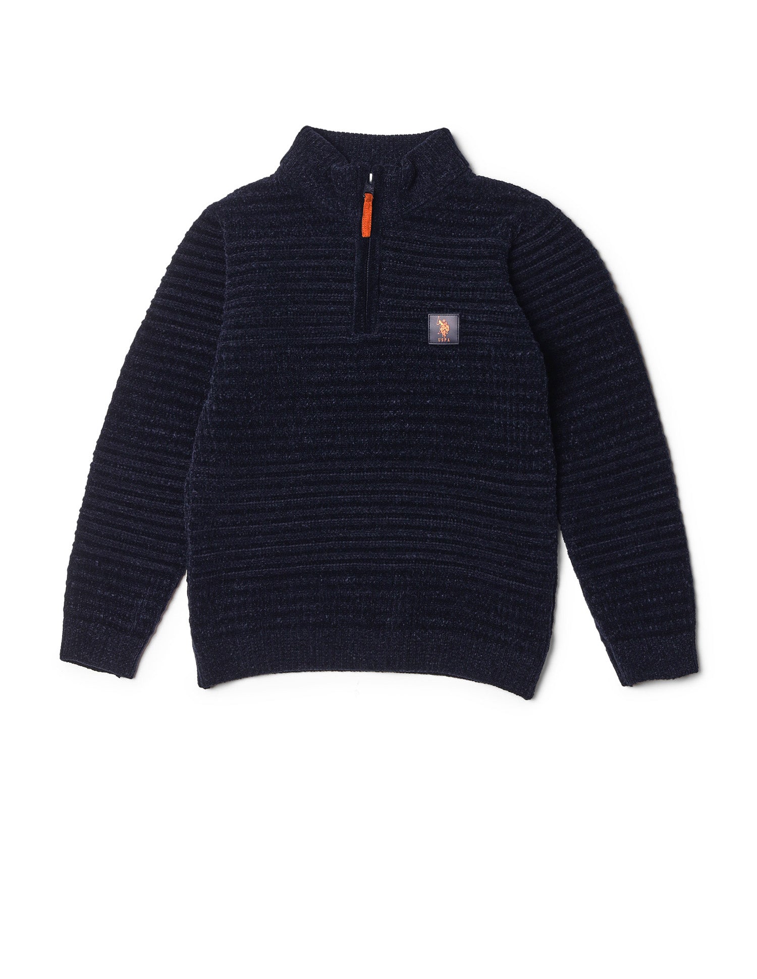 Boys Textured Regular Fit Sweater Navy - U.S. POLO ASSN. | Large