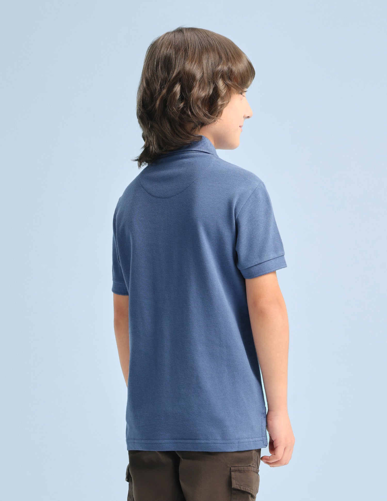 Solid Regular Fit Polo Shirt Blue - U.S. Polo Assn. India | Large
