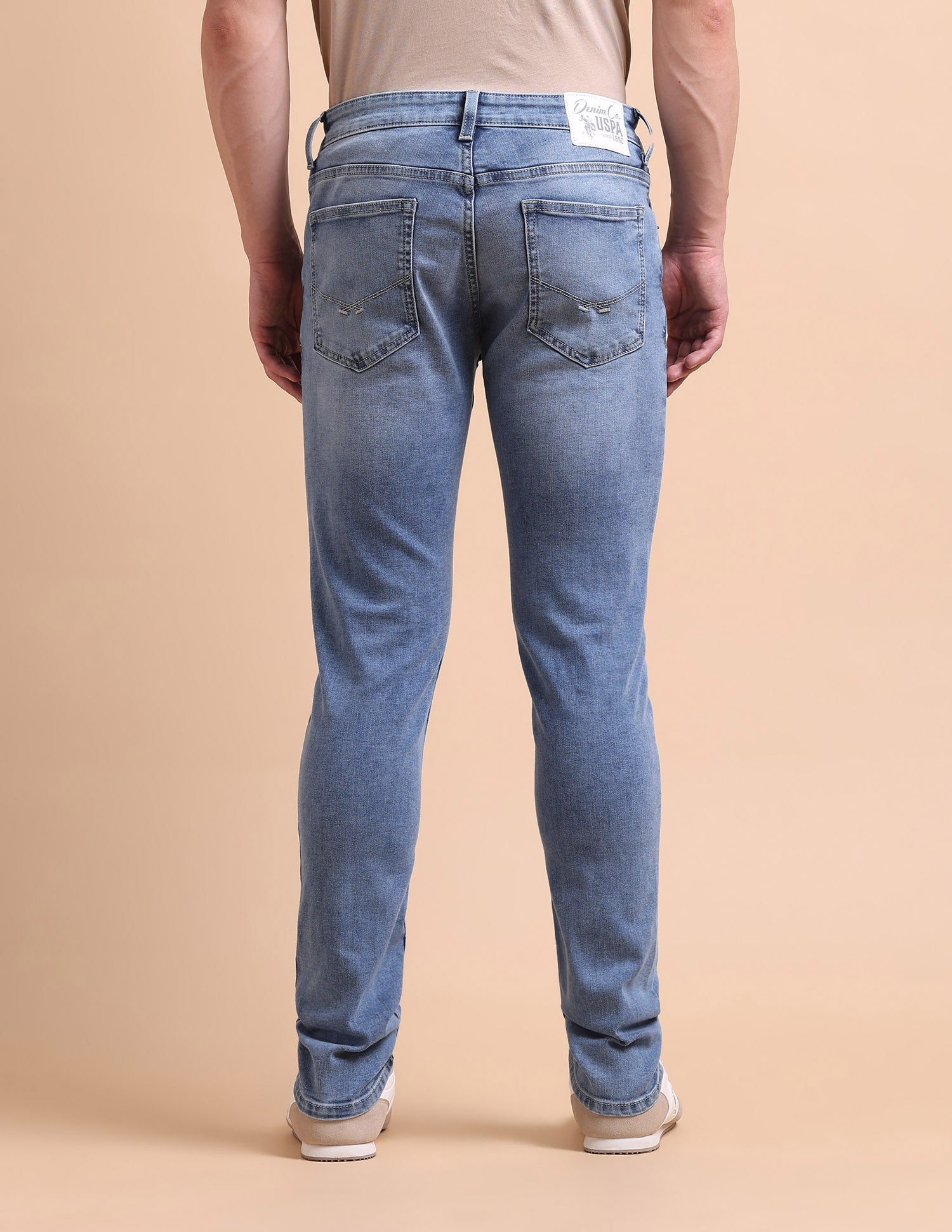 Brandon Slim Tapered Fit Blue Jeans Light Blue - U.S. POLO ASSN. | Large