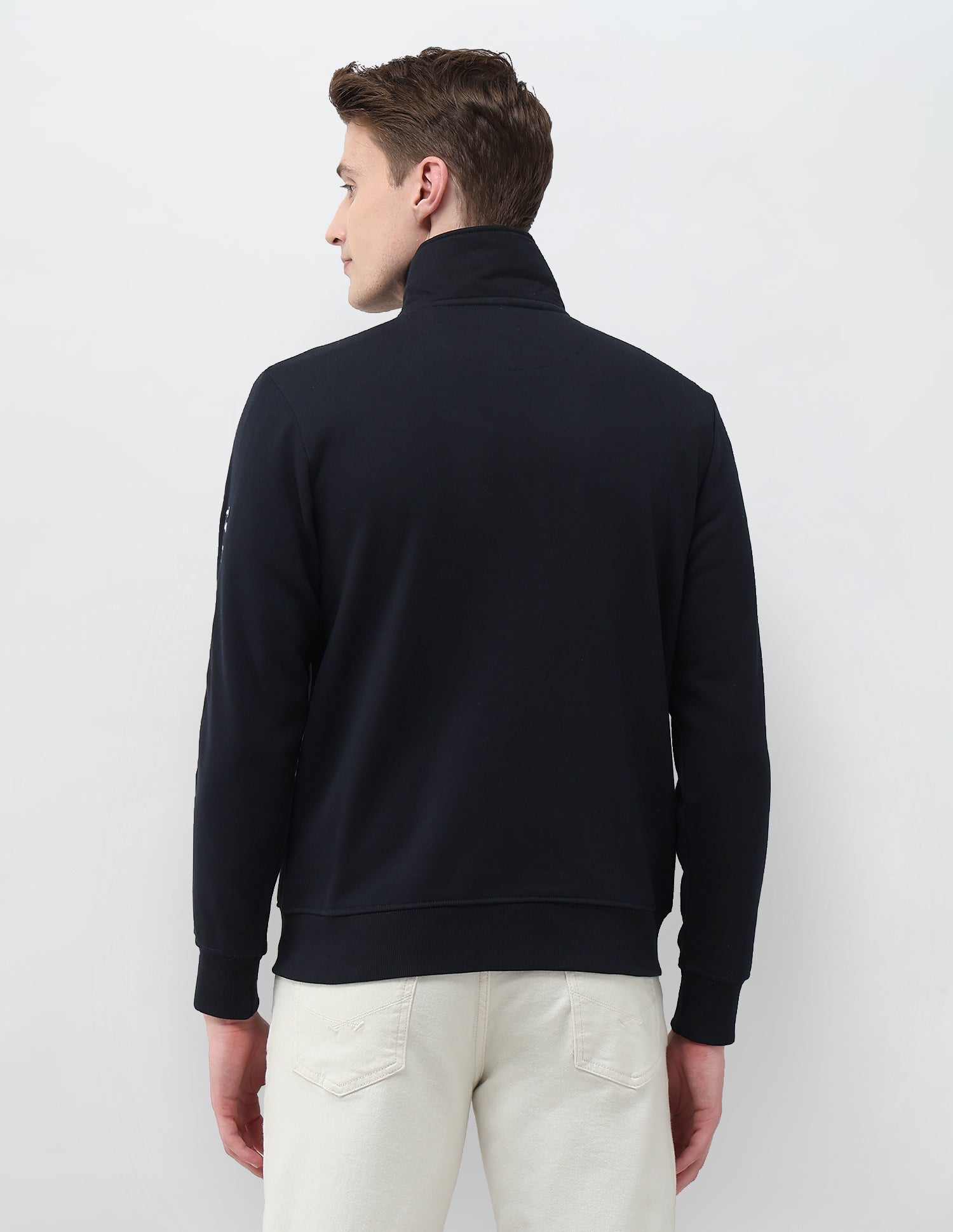 Brand Embroidered Zipper Sweatshirt Navy - U.S. Polo Assn. India | Large