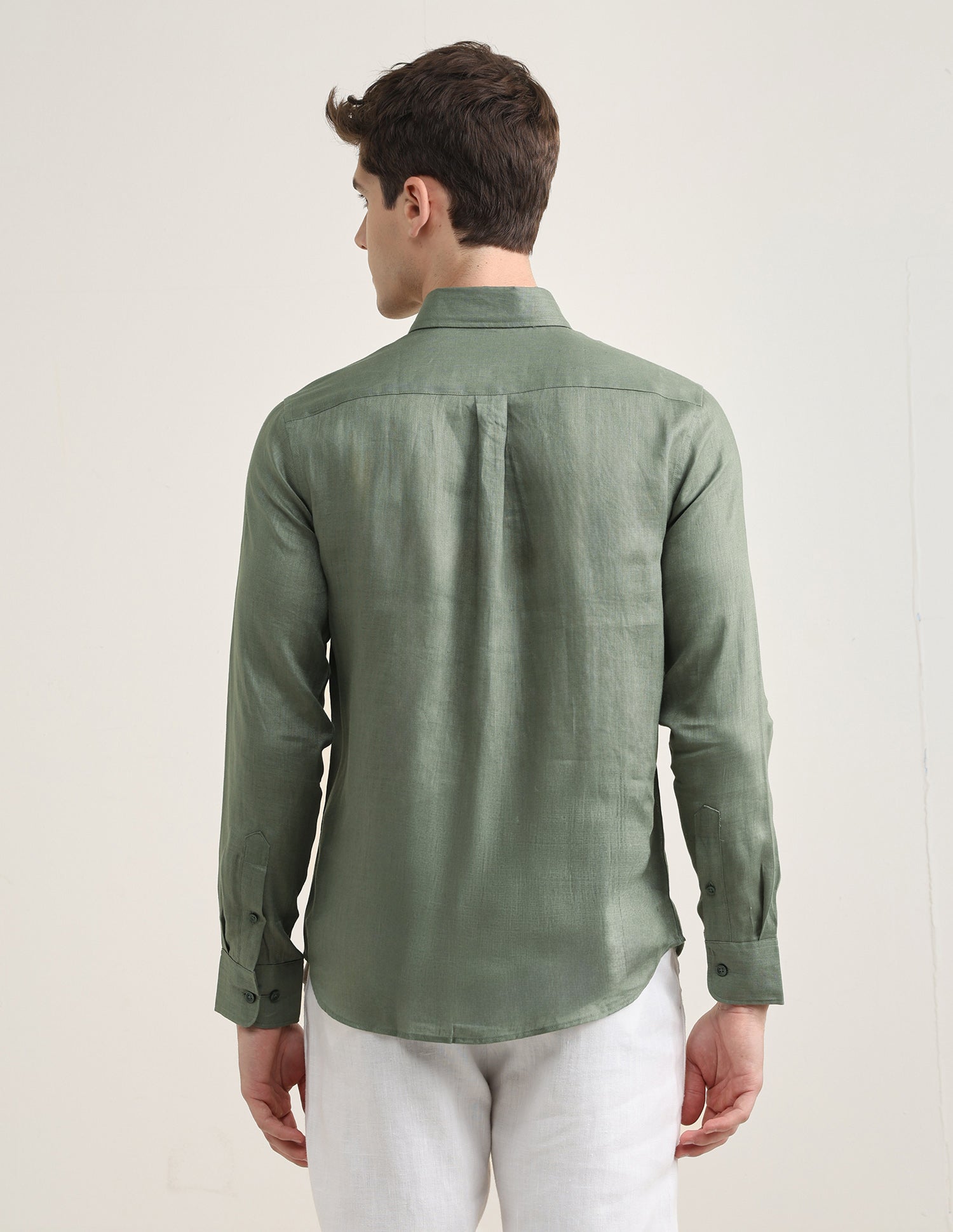 Solid Regular Fit Shirt Light Olive - U.S. Polo Assn. India | Large