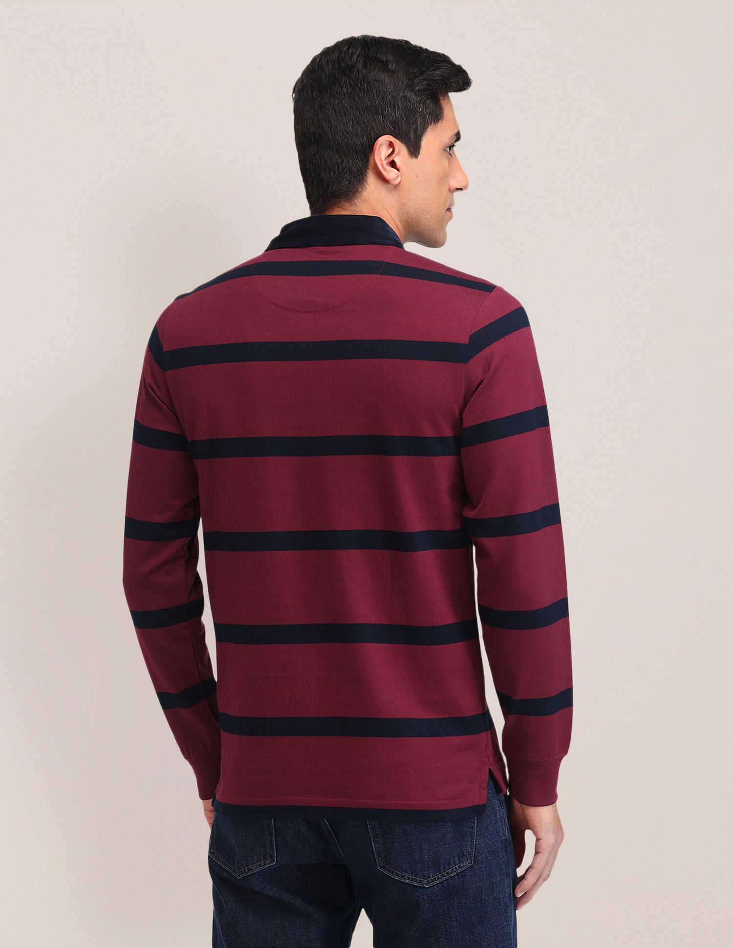 Slim Fit Striped Polo Shirt Beige - U.S. POLO ASSN. | Large