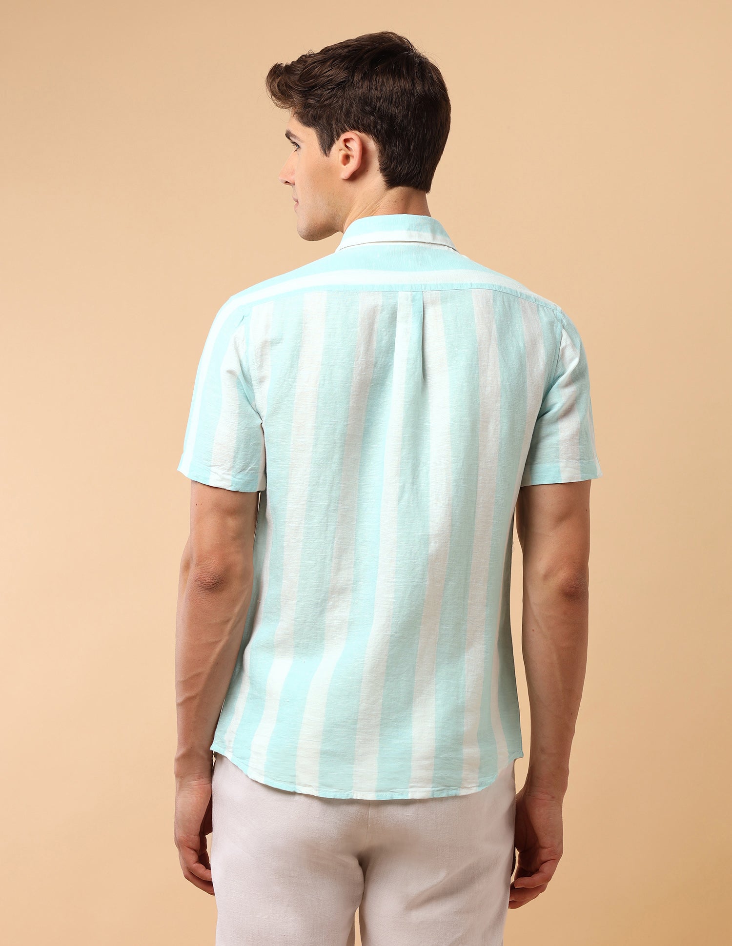 Pacho X Vertical Striped Regular Fit Shirt Aqua - U.S. Polo Assn. India | Large