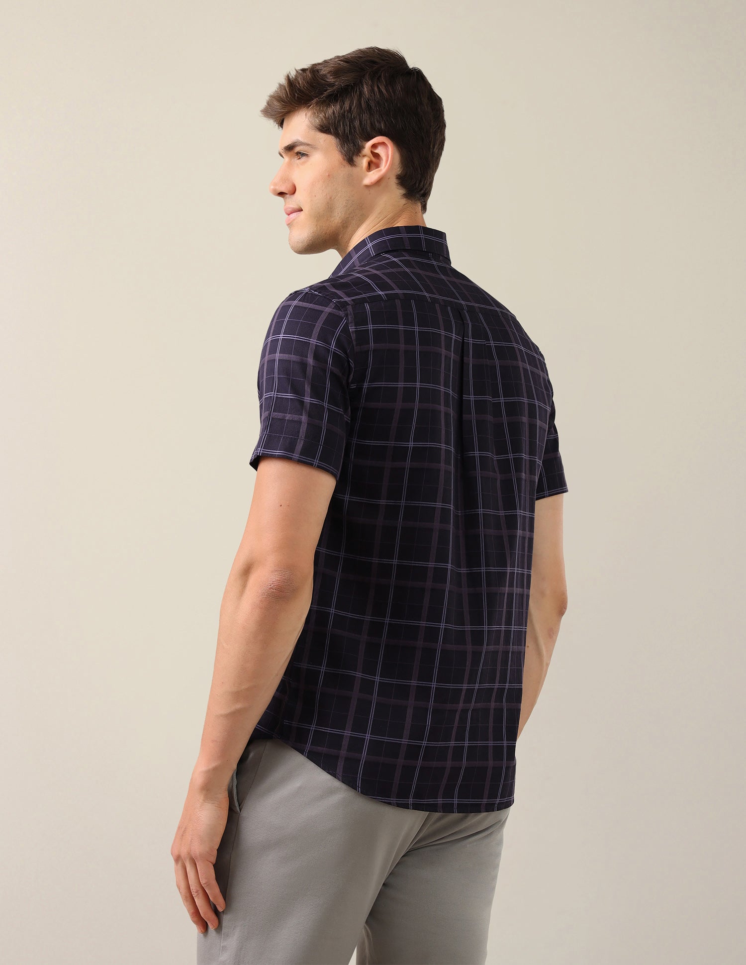 Grid Tattersall Checked Tailored Fit Shirt Purple - U.S. Polo Assn. India | Large