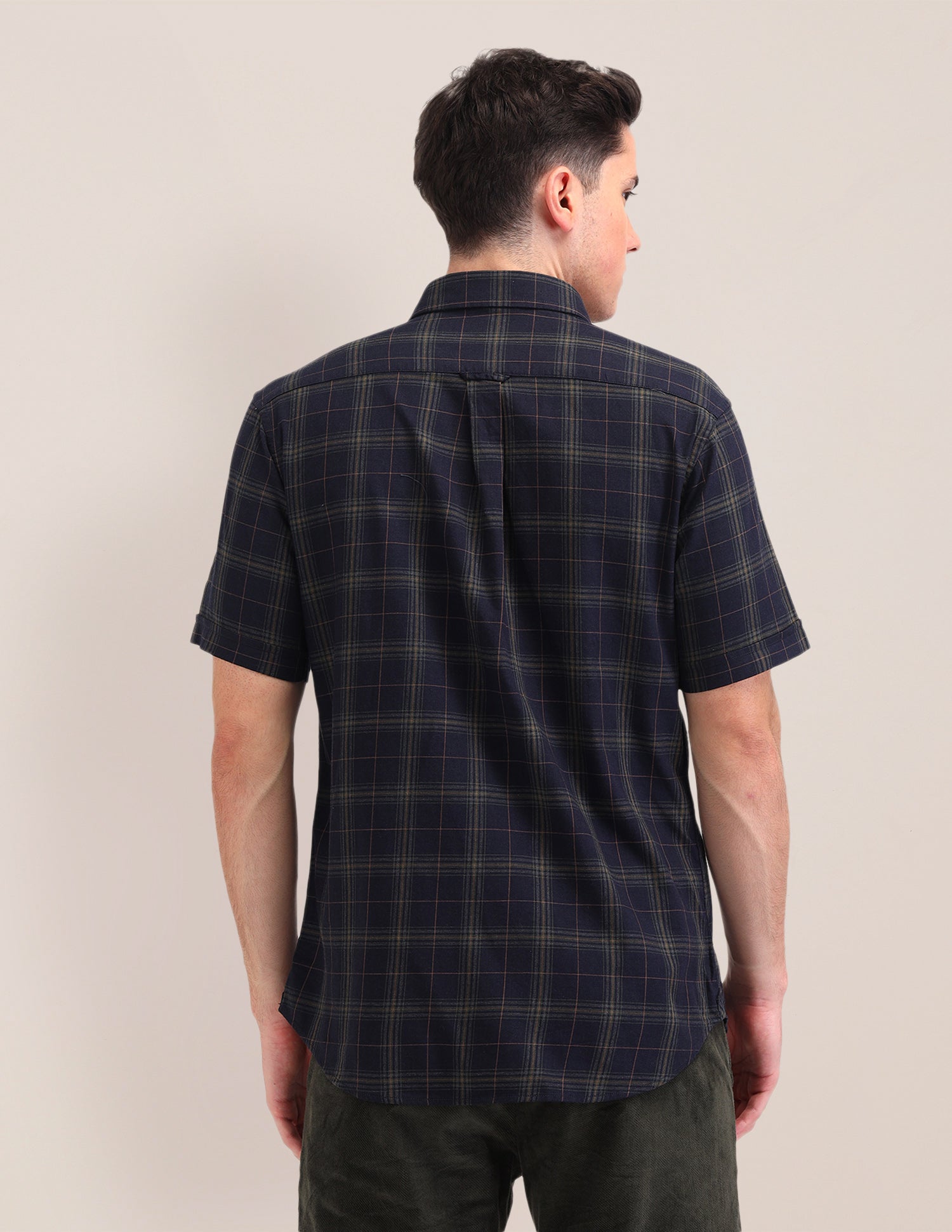 Plaid Checked Cotton Shirt Navy - U.S. Polo Assn. India | Large