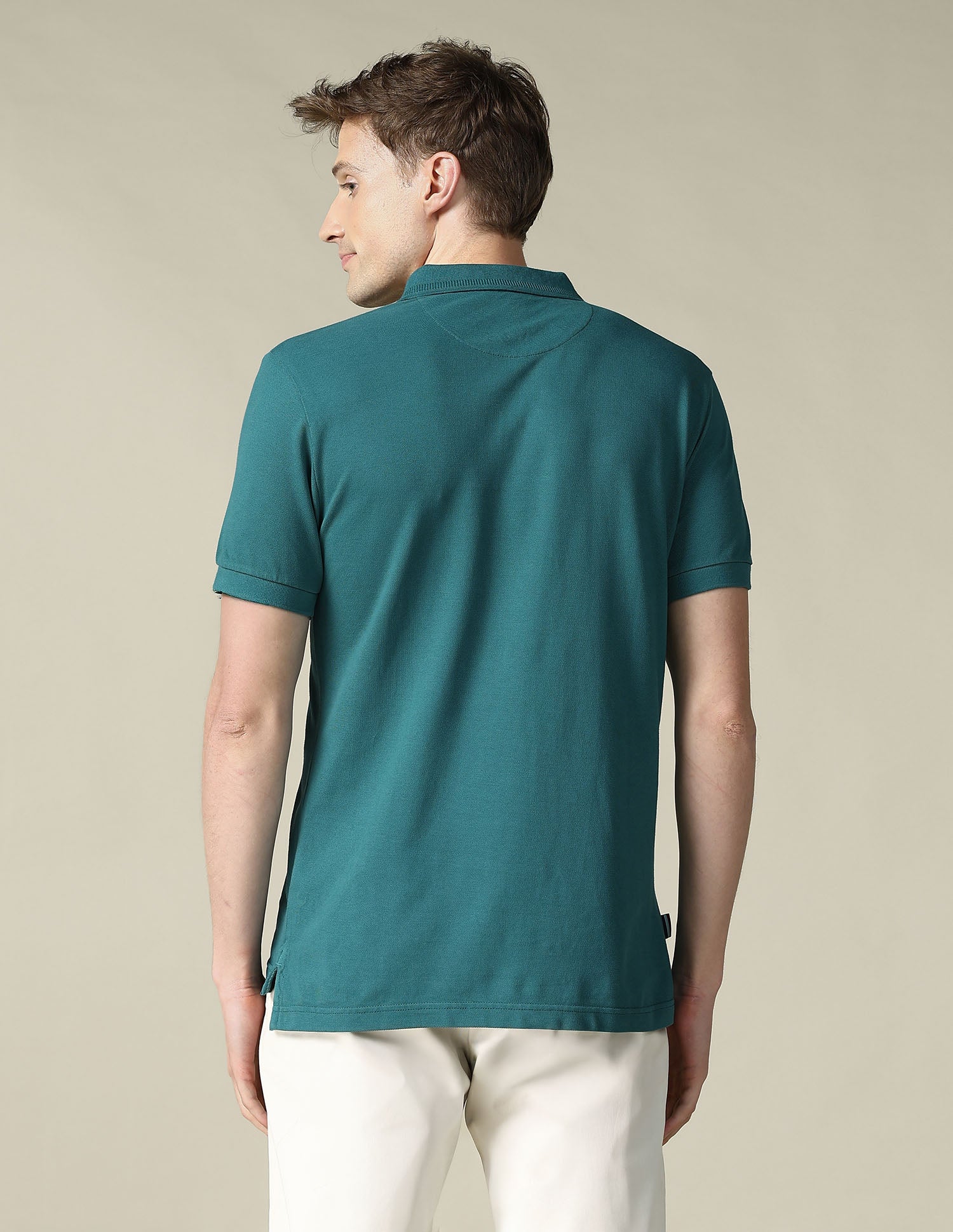 Textured Slim Fit Polo Shirt Teal - U.S. Polo Assn. India | Large