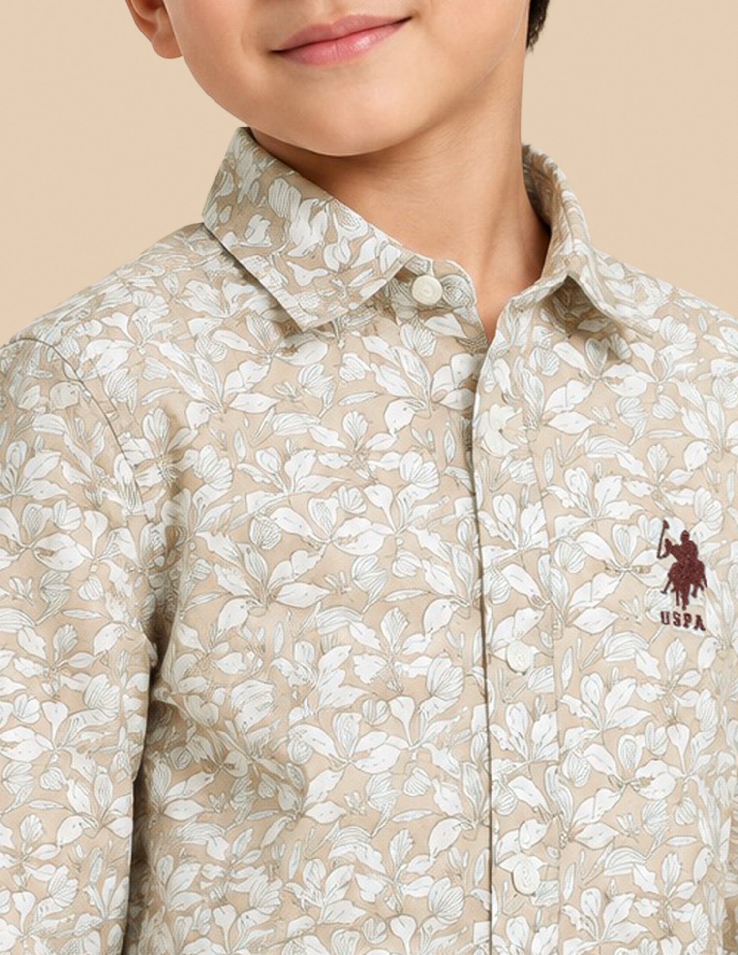 Floral Printed Regular Fit Shirt Brown - U.S. Polo Assn. India | Large