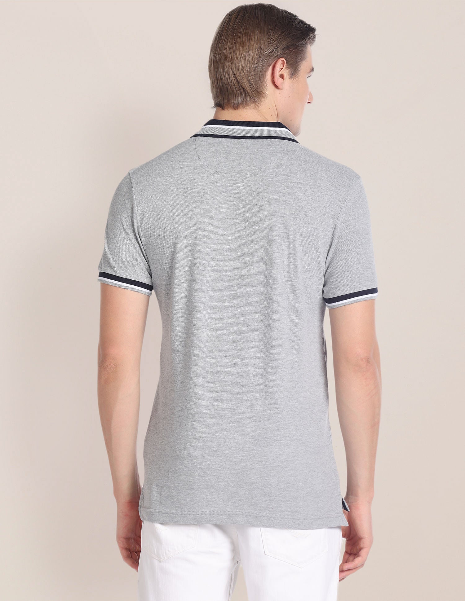 Heathered Slim Fit Polo Shirt Grey - U.S. Polo Assn. India | Large