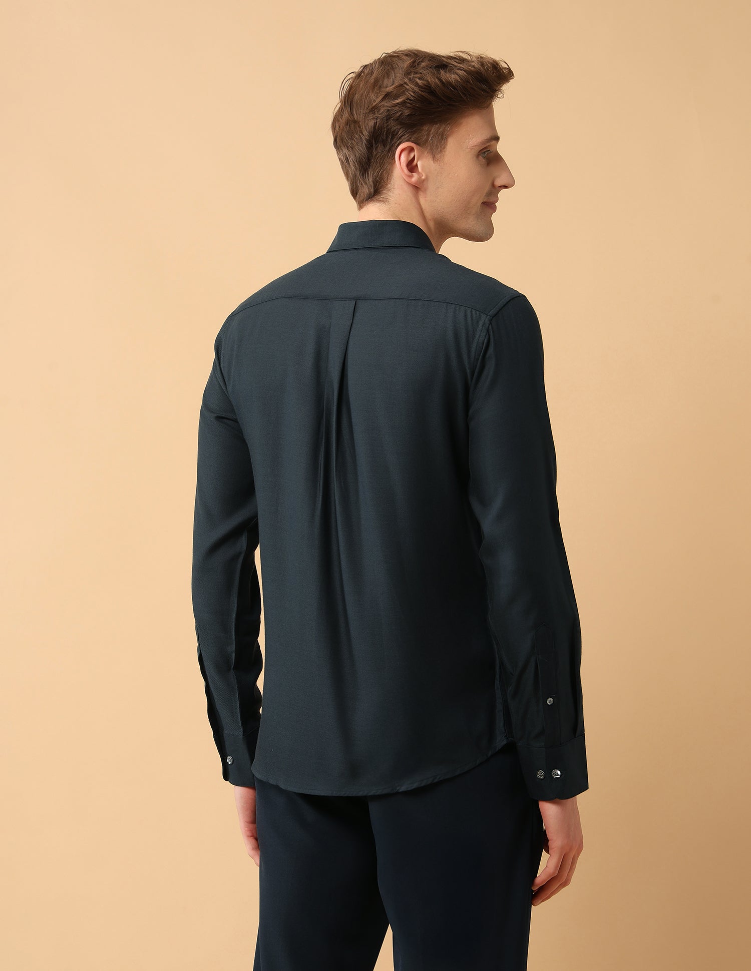 Pacho X Twill Tailored Fit Shirt Navy - U.S. Polo Assn. India | Large