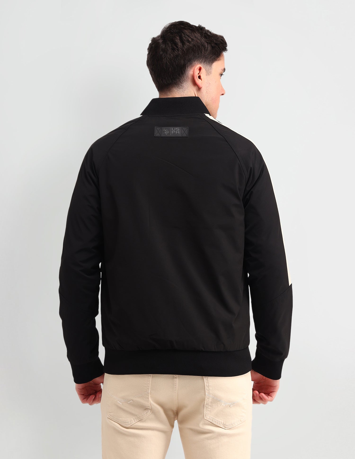 Vertical Stripes Regular Fit Jacket Black - U.S. Polo Assn. India | Large